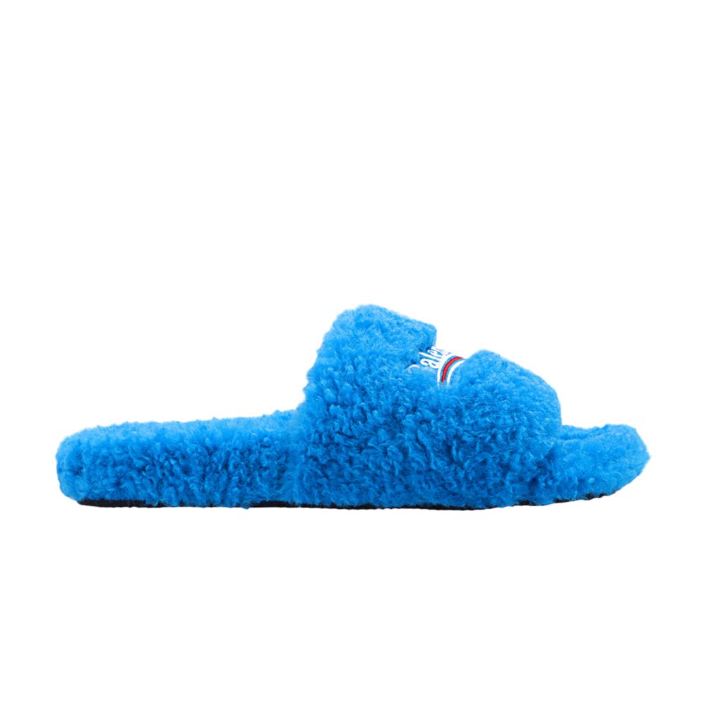 Balenciaga Wmns Furry Slides 'Cyan' | Blue | Women's Size 37