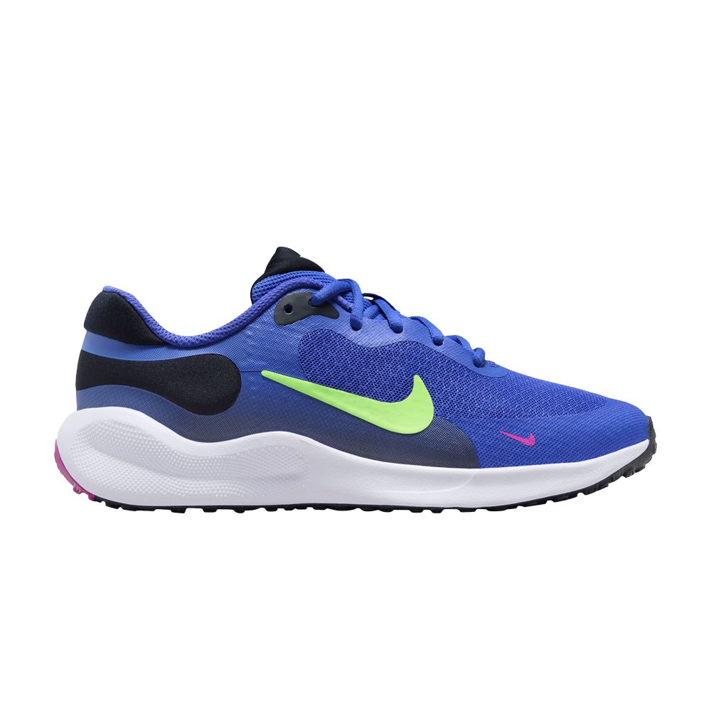 Pre-owned Nike Revolution 7 Gs 'ultramarine Lime Blast' | Blue | Kid's Size 4