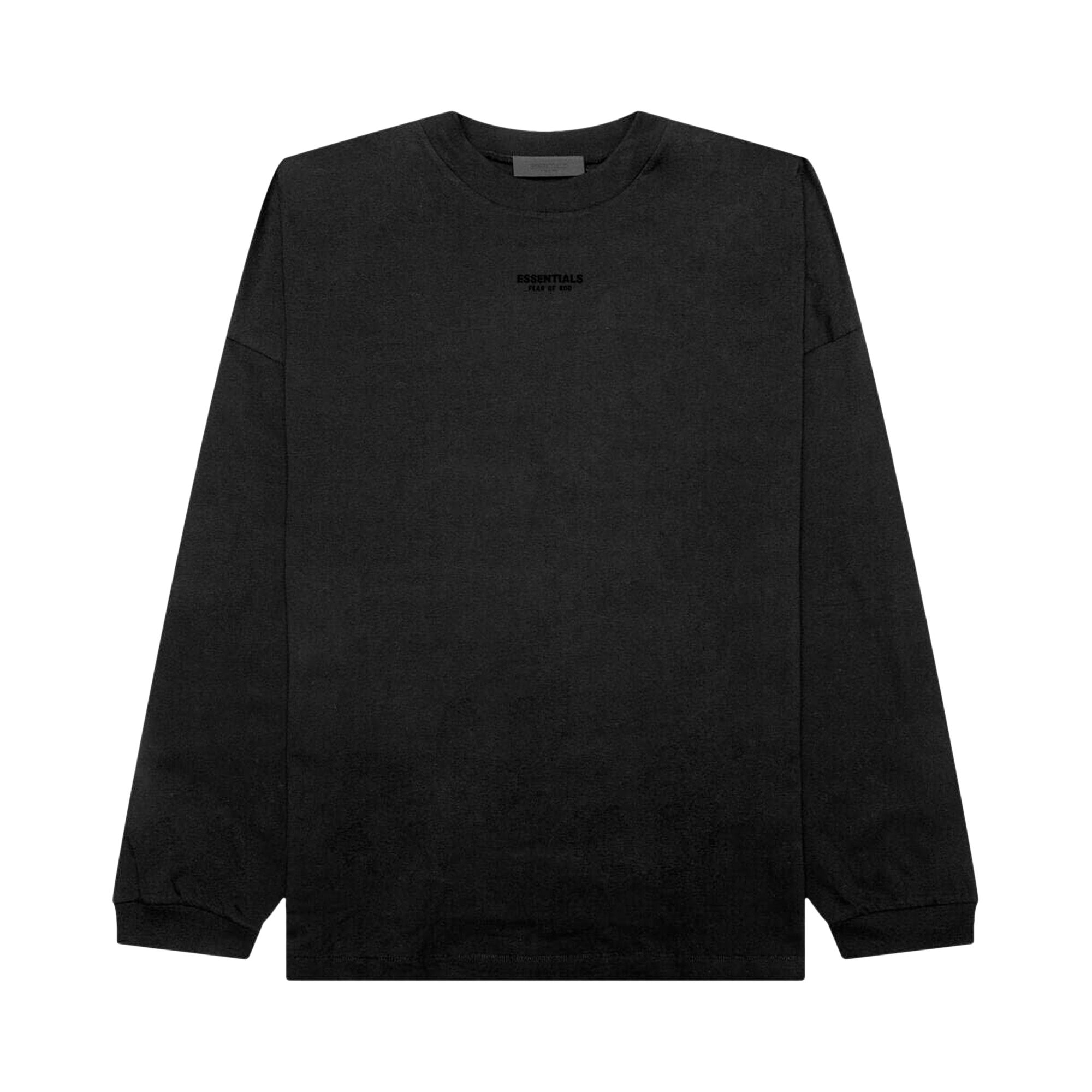 Pre-owned Essentials Fear Of God Long-sleeve Tee 'jet Black'