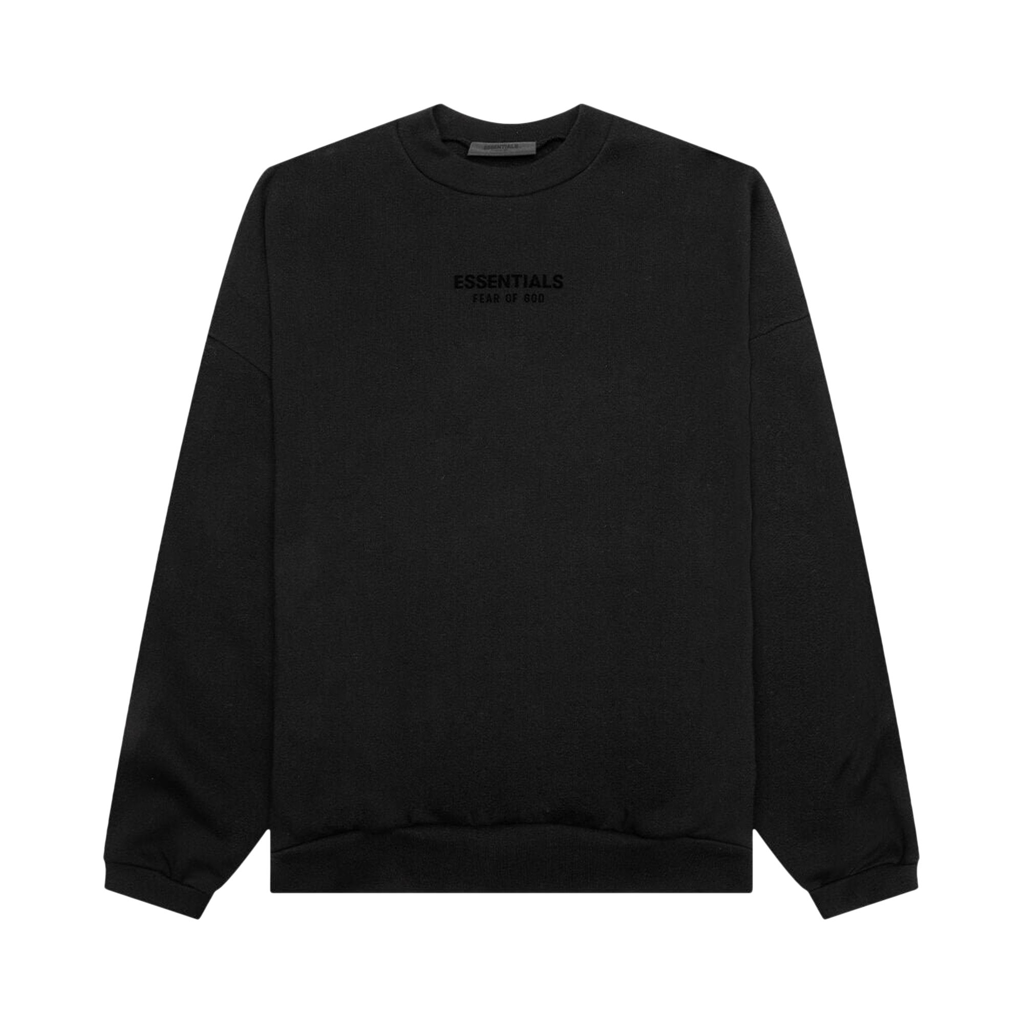 Pre-owned Essentials Fear Of God  Crewneck 'jet Black'