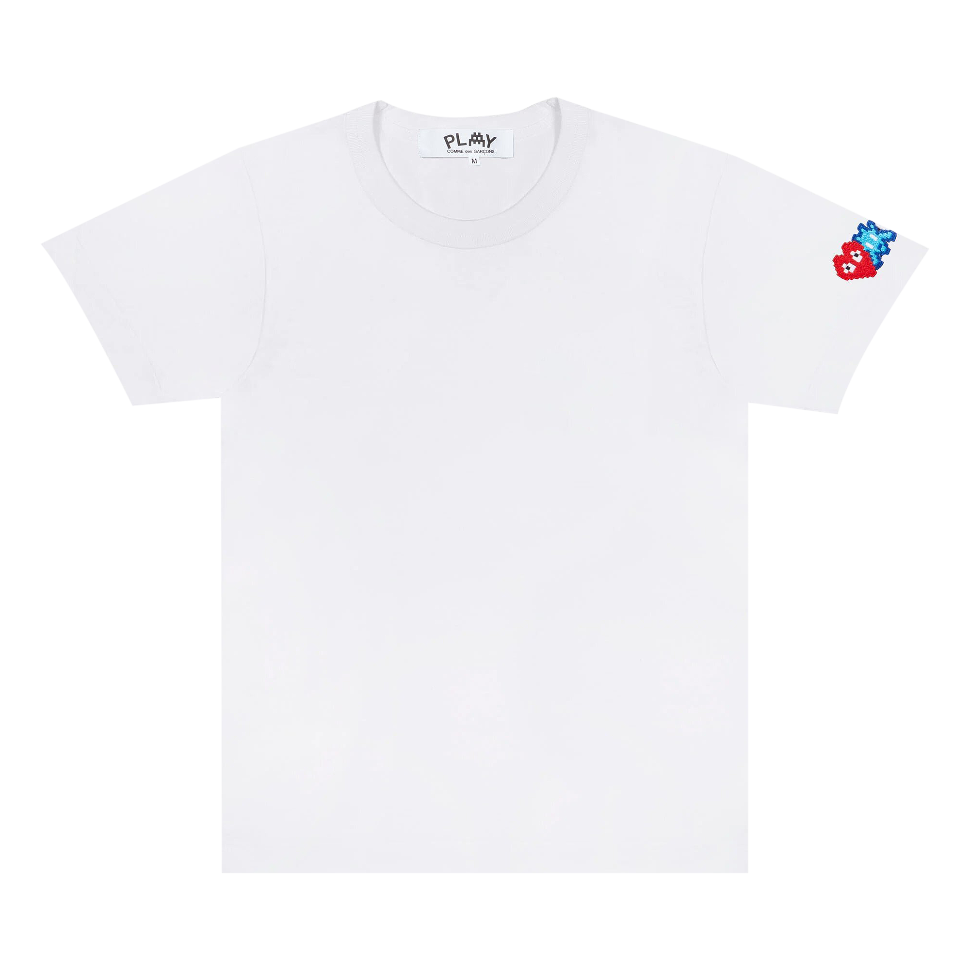 Pre-owned Comme Des Garçons Play Double Heart T-shirt 'white'