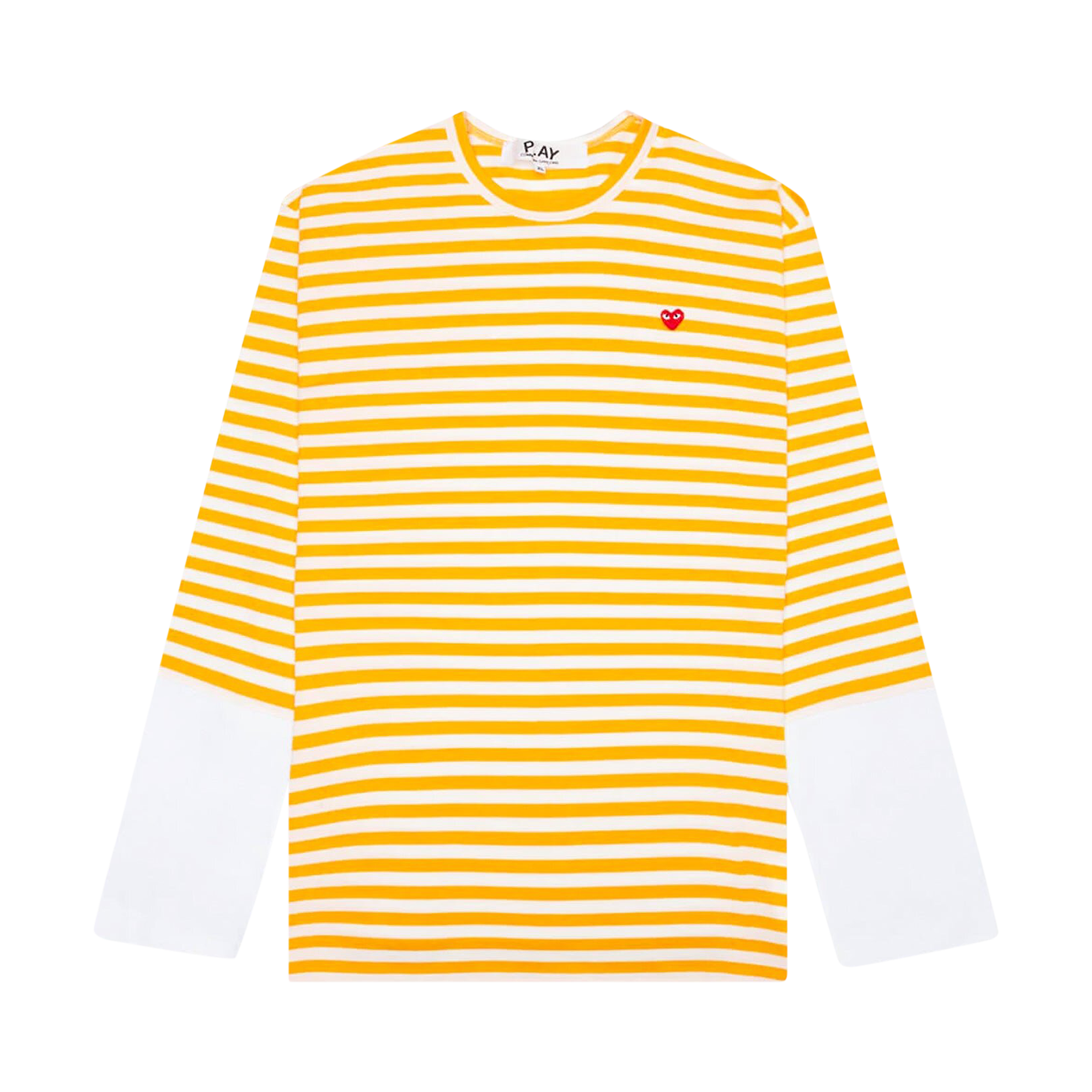Pre-owned Comme Des Garçons Play Stripe T-shirt 'yellow'