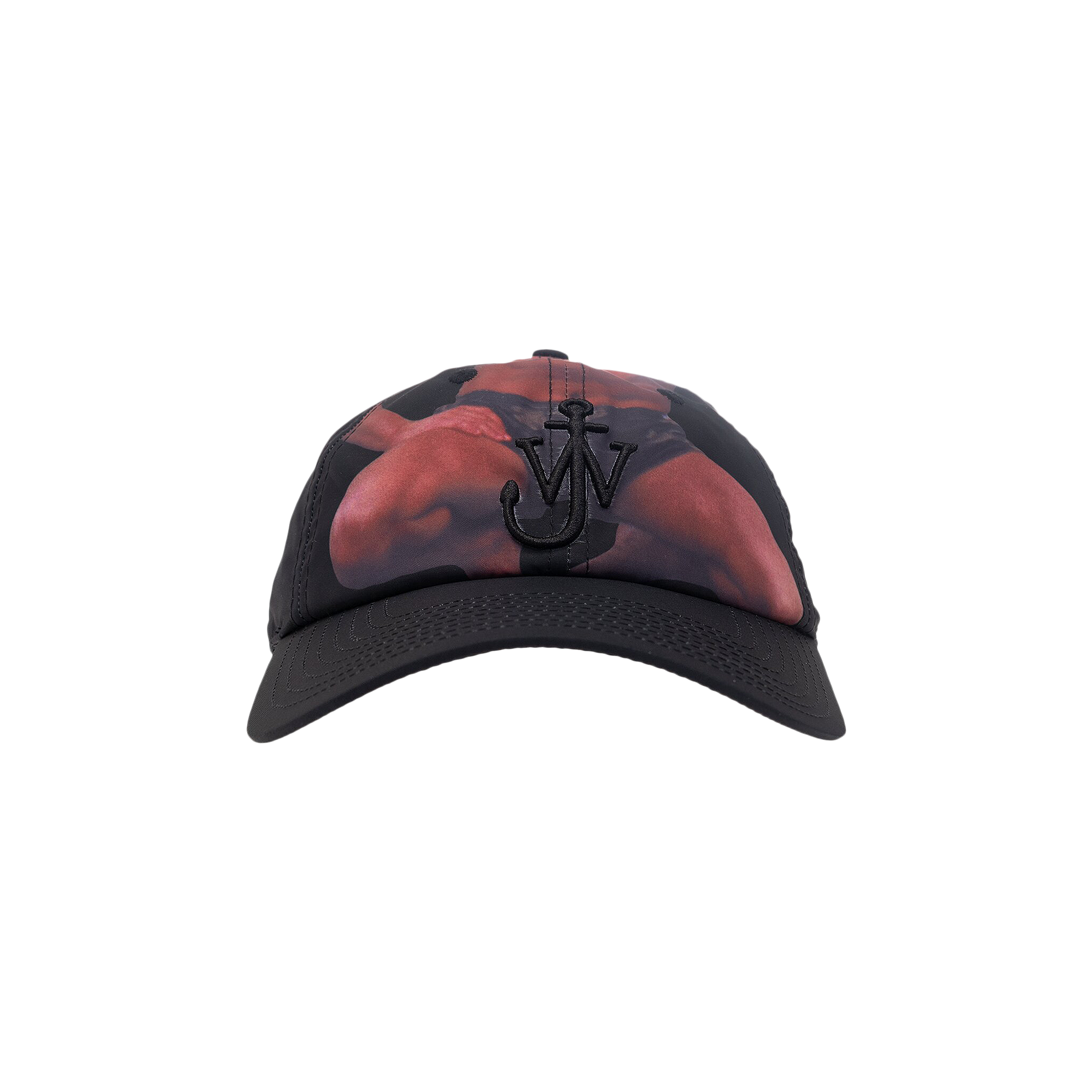 Pre-owned Jw Anderson Anchor Embroidery Photograph Print Cap 'black'