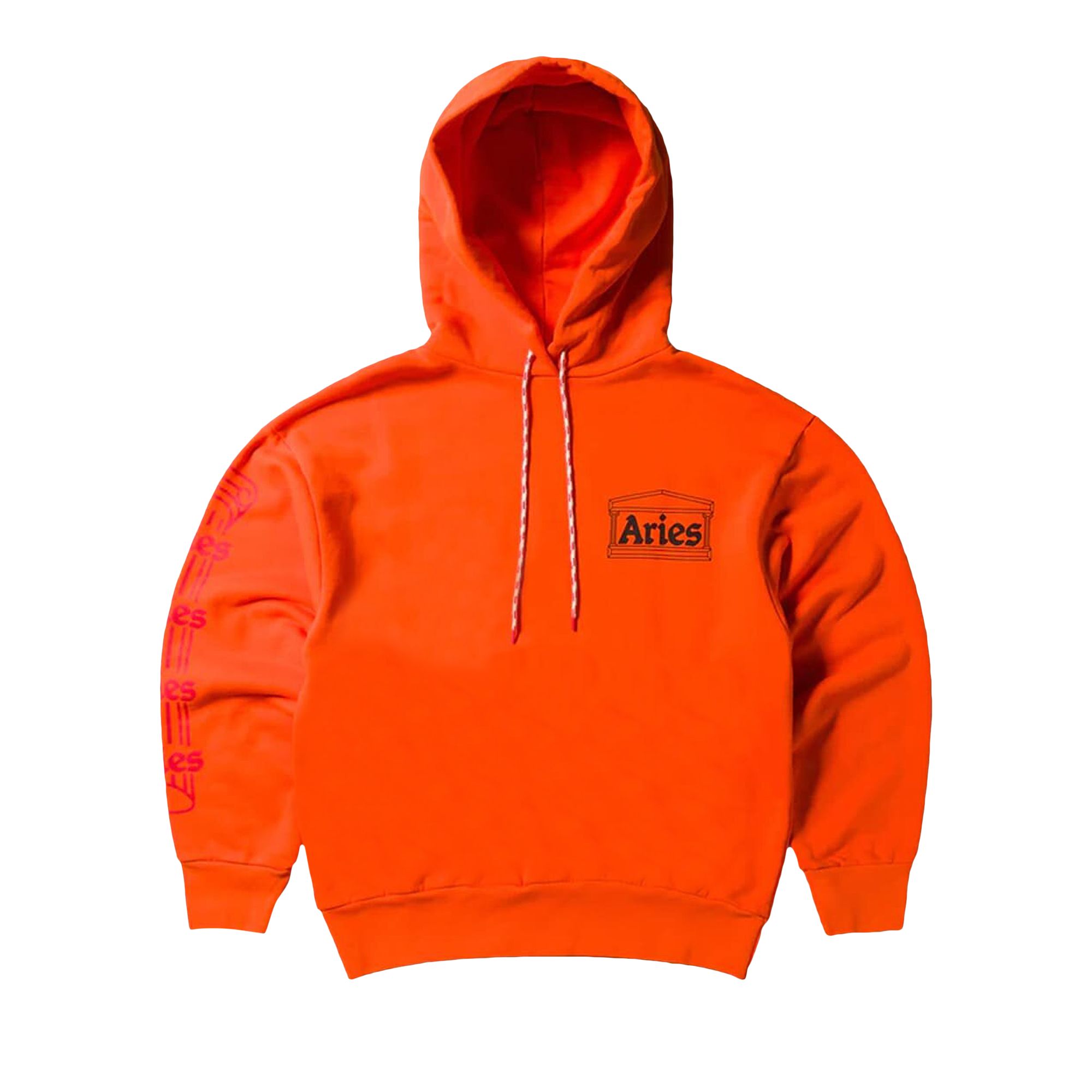 Pre-owned Aries Logo Print Hoodie 'orange'