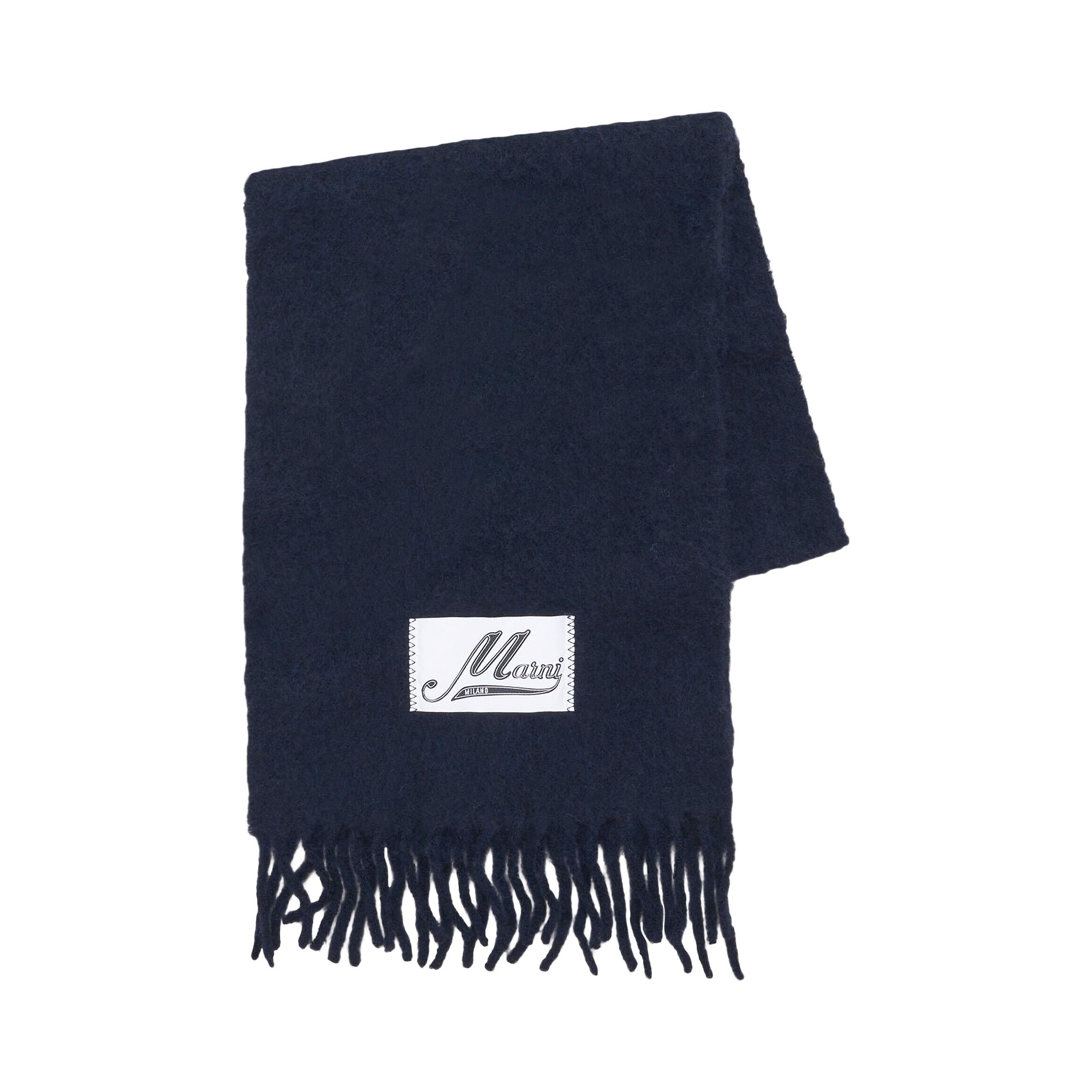 Pre-owned Marni Brushed Alpaca Scarf 'blue'