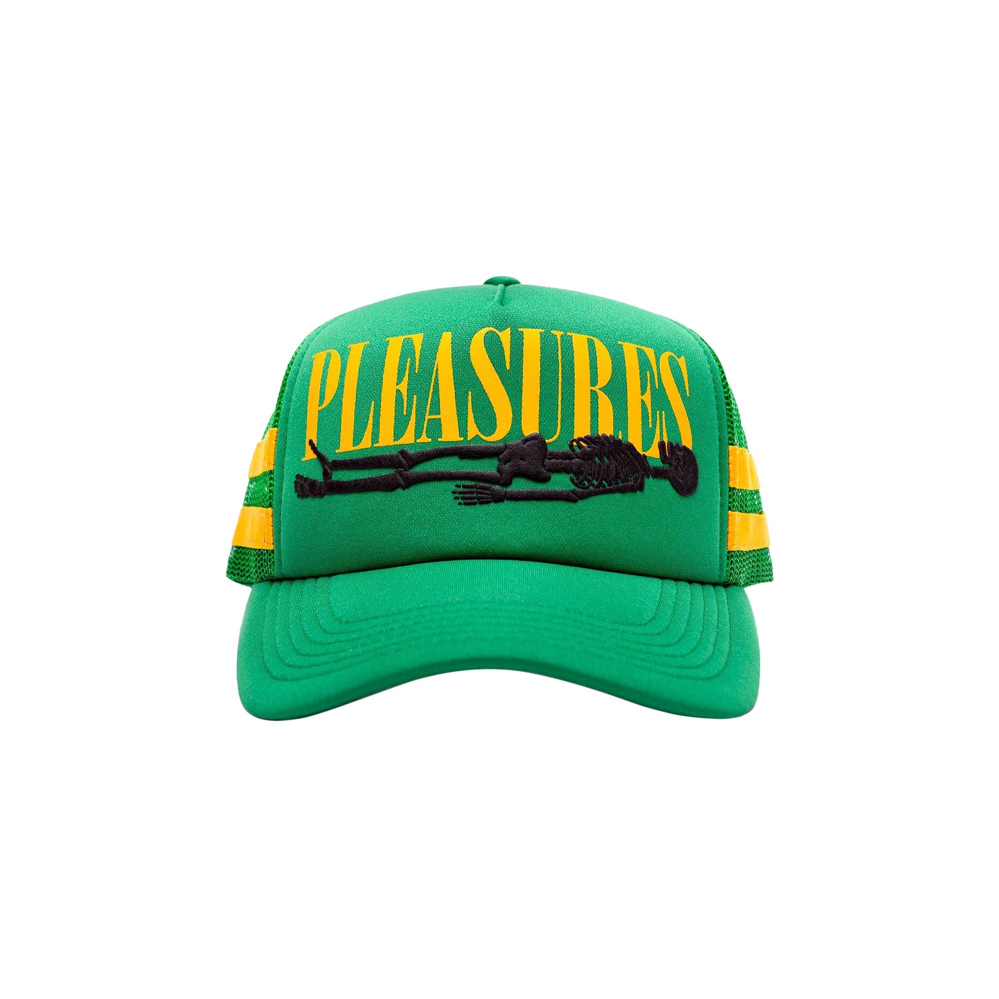 Pre-owned Pleasures Bones Trucker Snapback 'green' | Men's Size Onesize