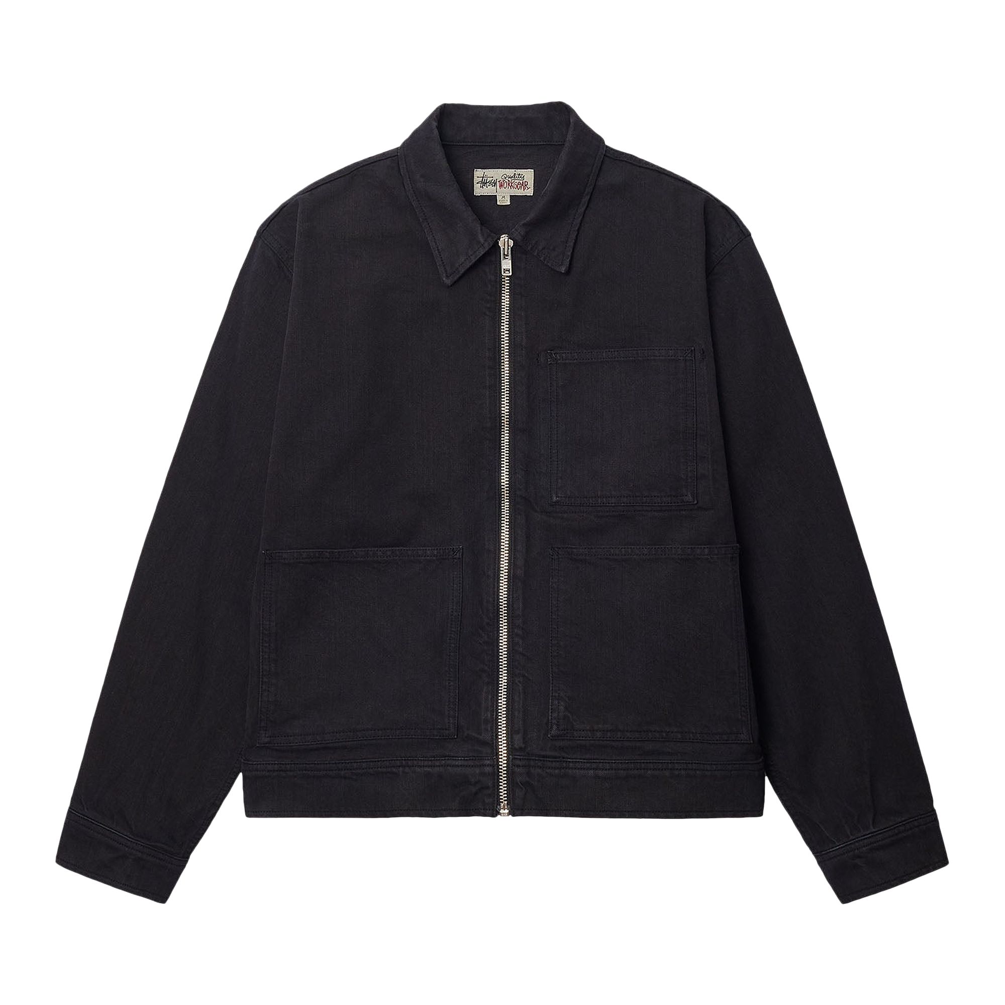 Pre-owned Stussy Zip Work Jacket Overdyed 'nightshade' | Blue | Men's Size M