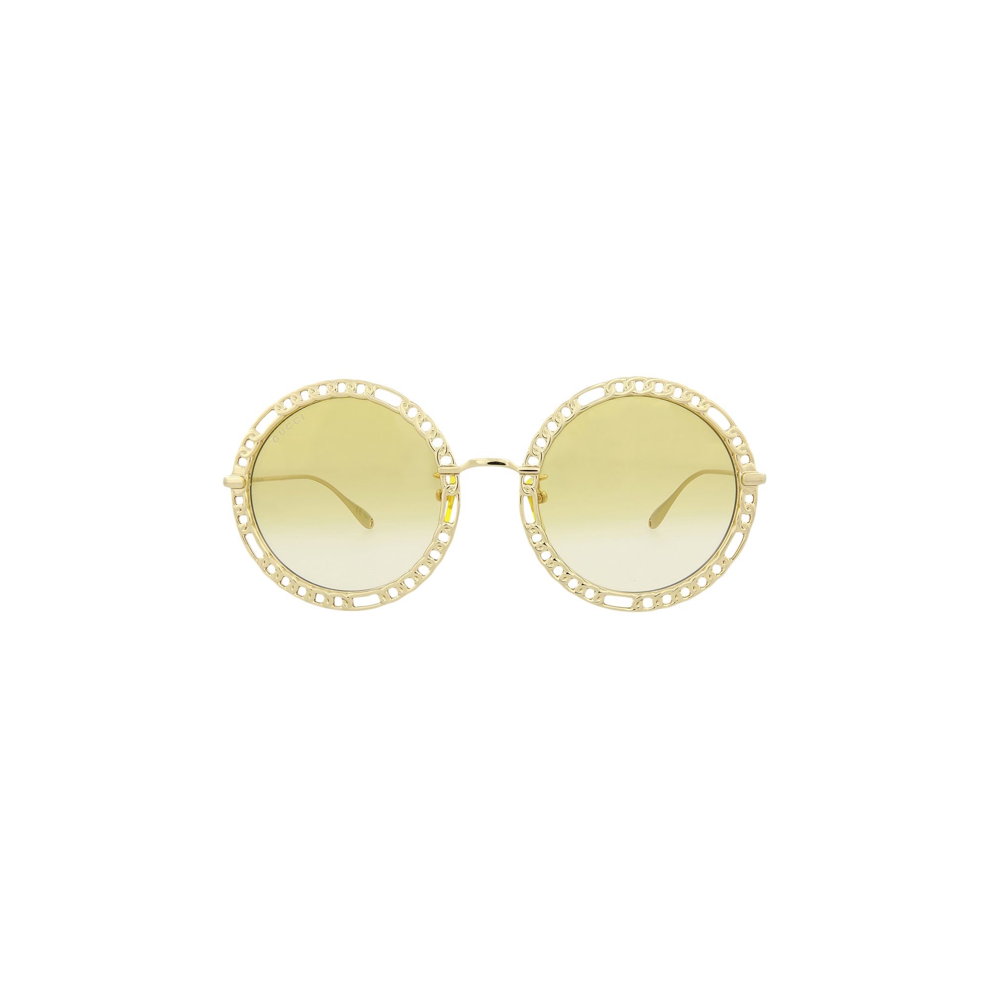 Gucci Round Frame Sunglasses 'Gold/Yellow' | Women's Size Onesize