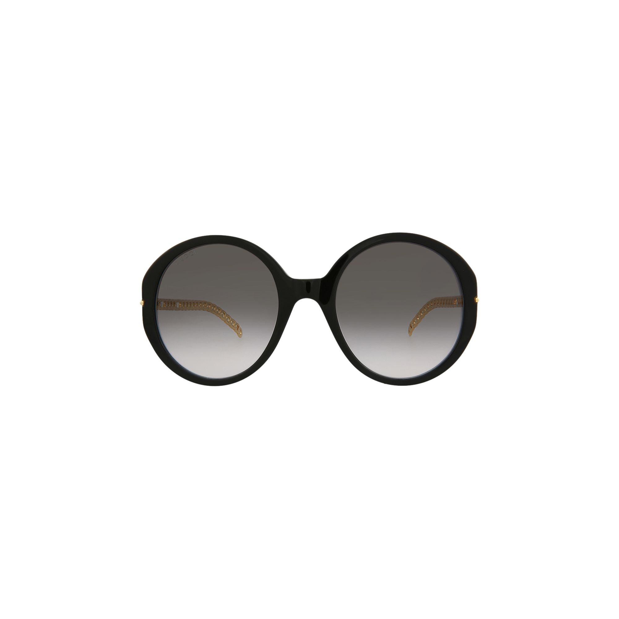 Gucci Round Frame Sunglasses 'Black/Gold/Grey' | Women's Size Onesize