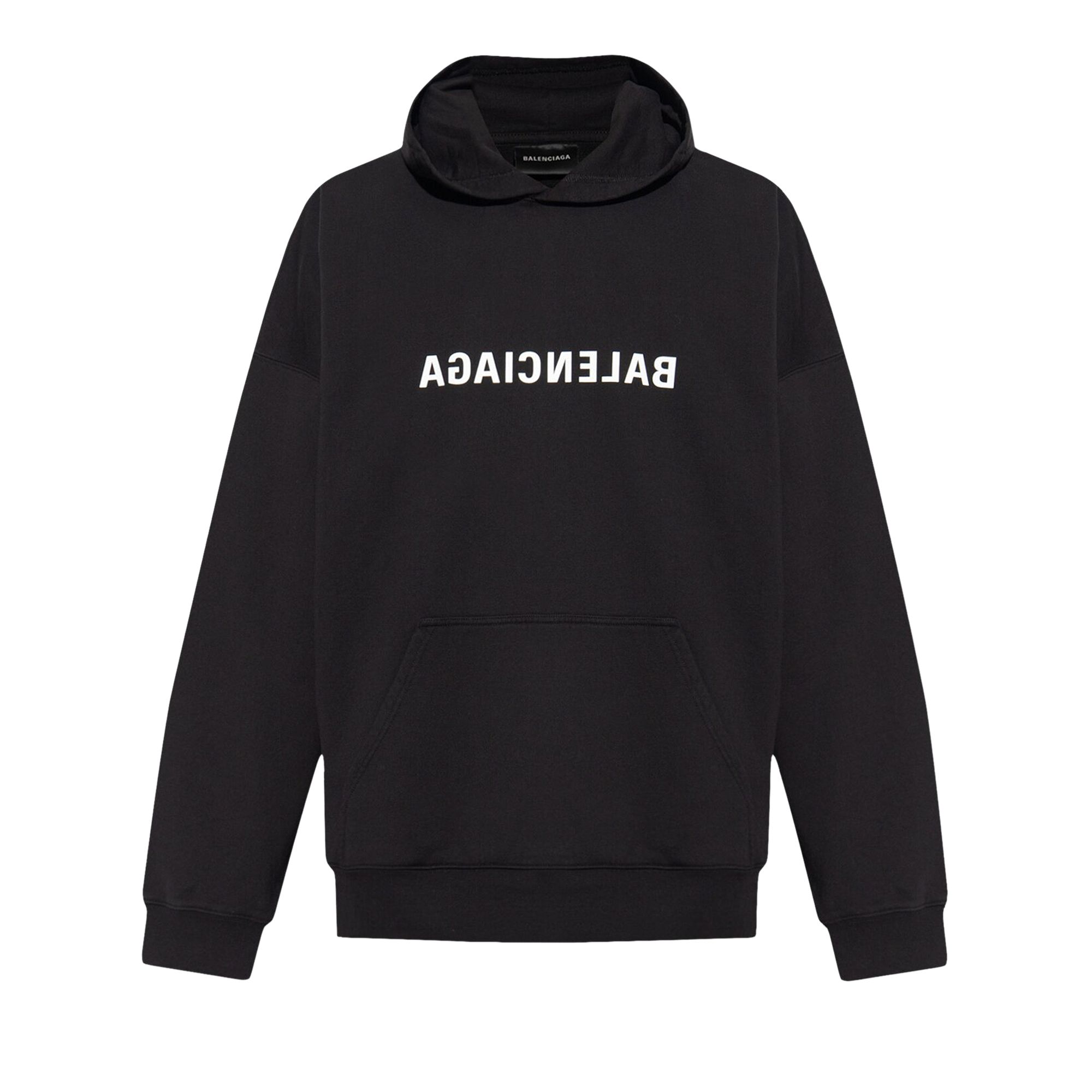 Balenciaga Wide Fit Hoodie 'Black/White' | Men's Size 3
