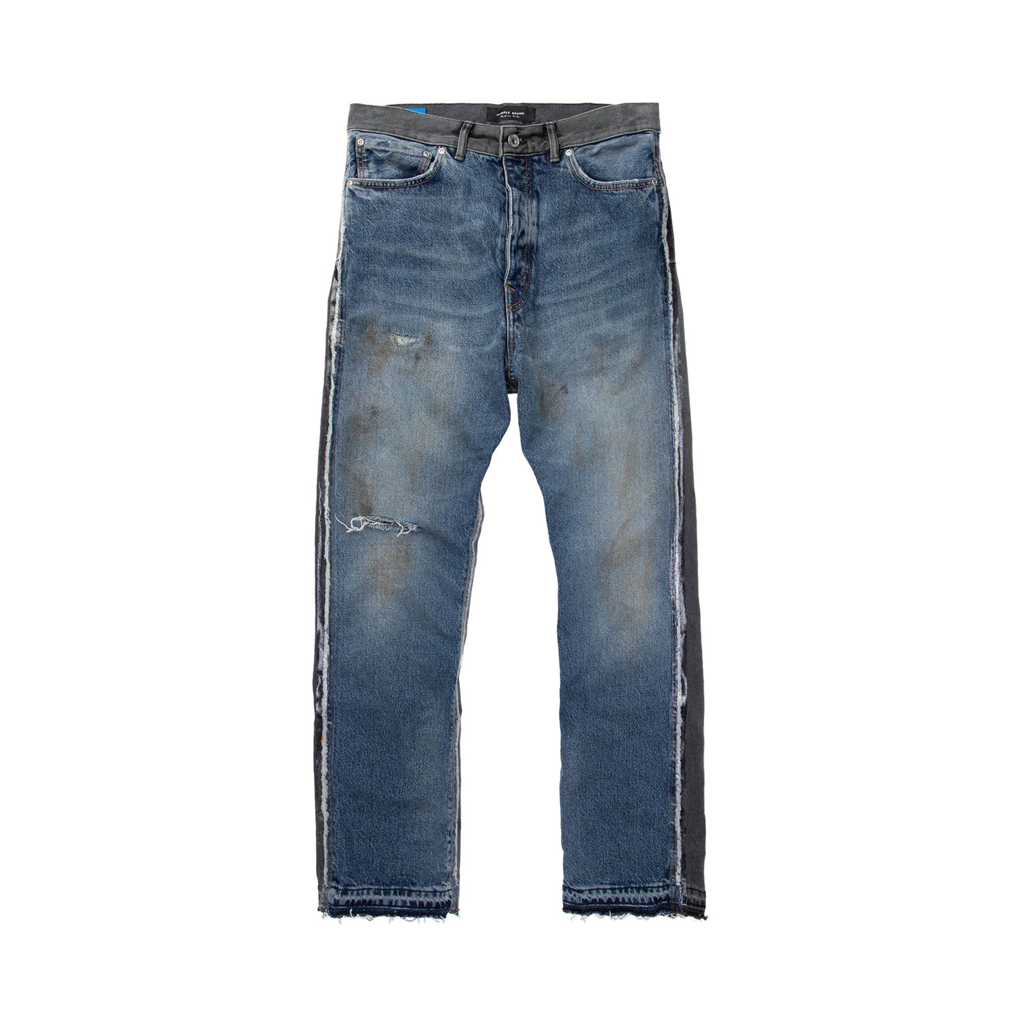 Pre-owned Purple Brand Framis Fray Jeans 'blue' | Men's Size 30