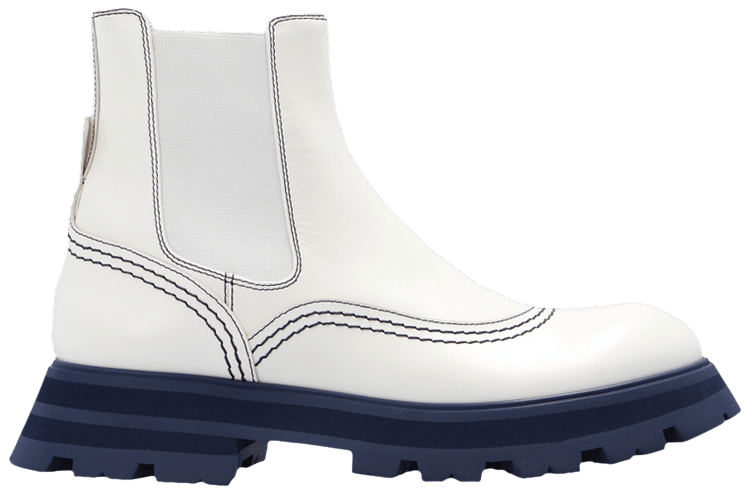 Alexander McQueen Wmns Wander Chelsea Boot White Navy