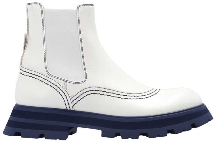 Alexander McQueen Wmns Wander Chelsea Boot 'White Navy'