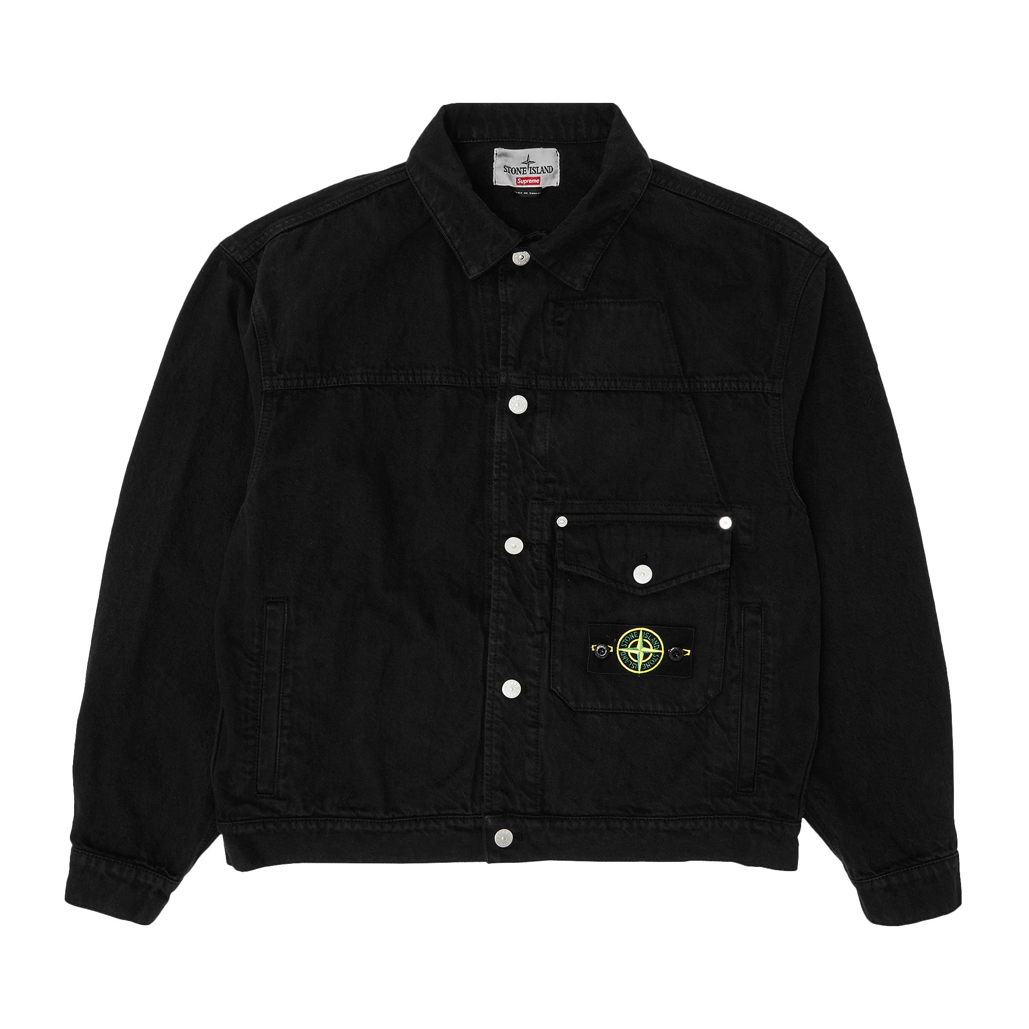 Supreme x Stone Island Denim Trucker Jacket 'Black' | Men's Size XL