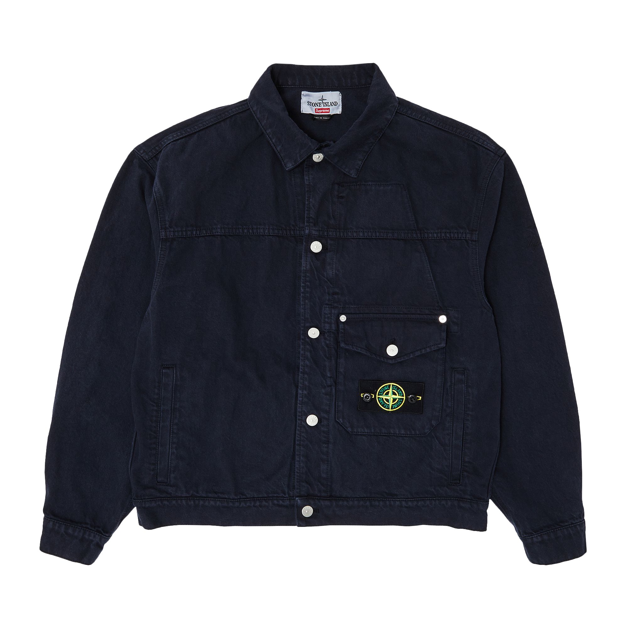 Supreme x Stone Island Denim Trucker Jacket 'Navy' | Blue | Men's Size L