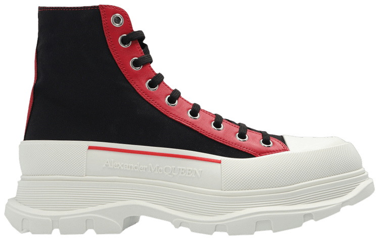 Buy Alexander McQueen Tread Slick Boots Black Red 711105 W4TGD