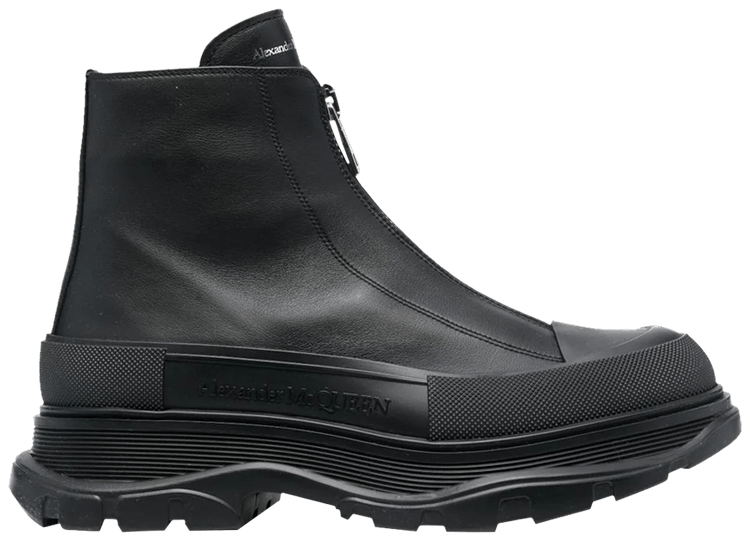 Alexander McQueen Tread Slick Zip Boots Black