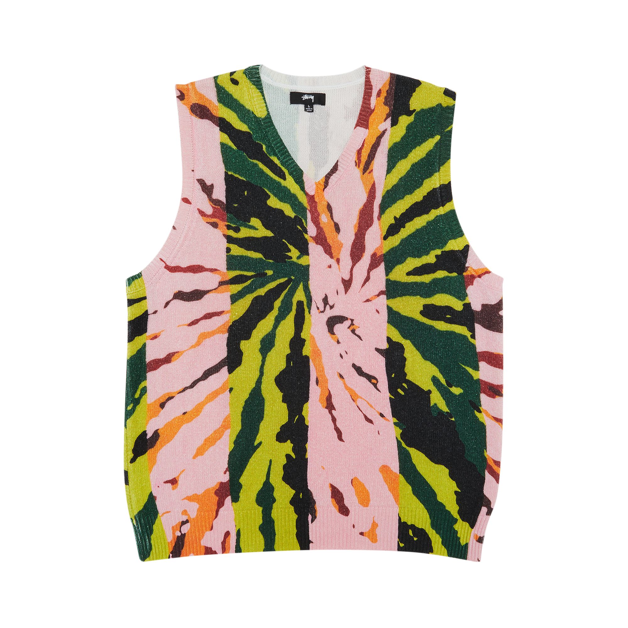 Stussy Printed Sweater Vest 'Pink' | Multi-Color | Men's Size S