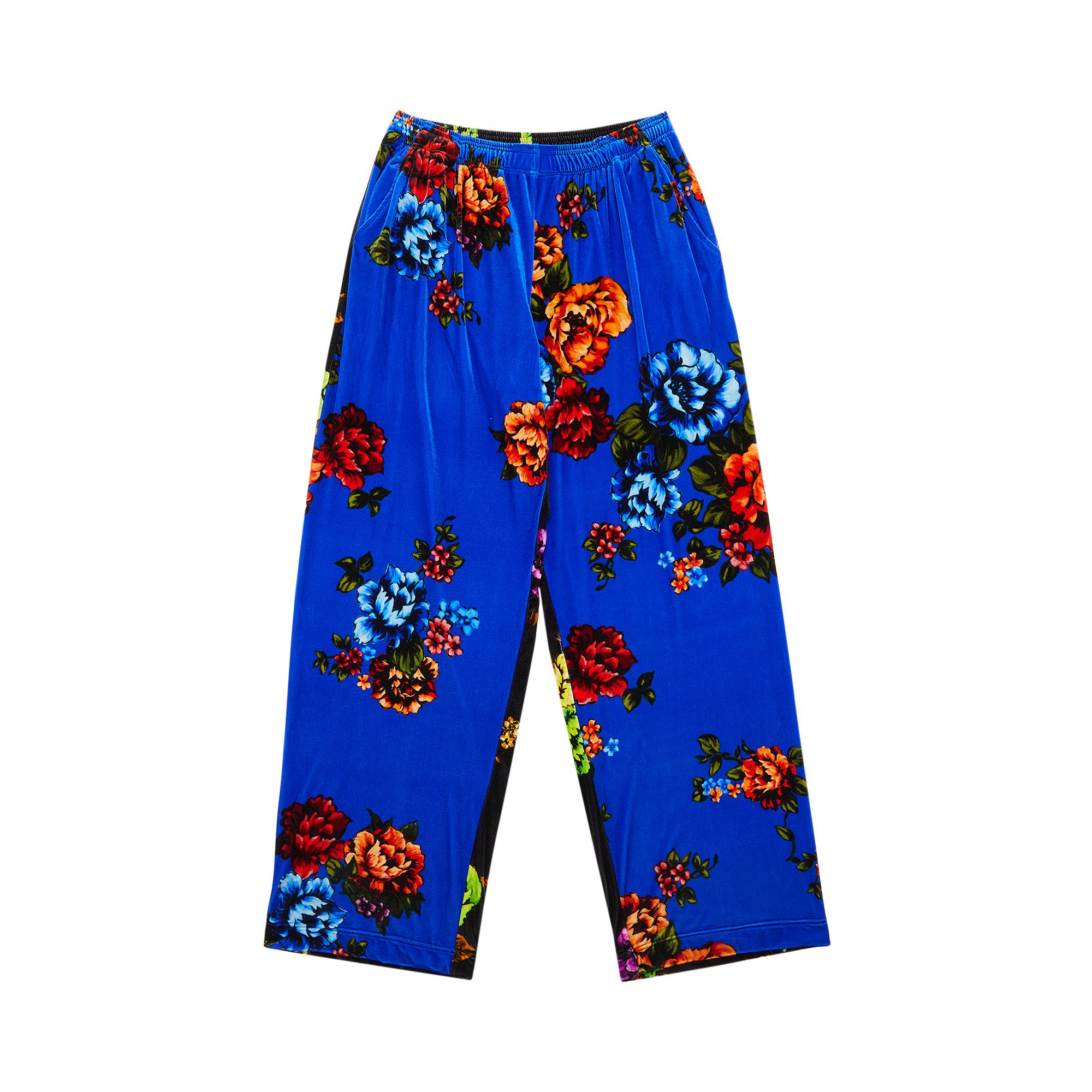 Pre-owned Vetements Velvet Flower Lounge Pants 'floral' | Blue | Men's Size M