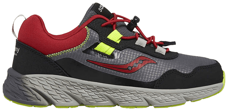 Saucony Wind Shield 30 Big Kid Grey Red Green