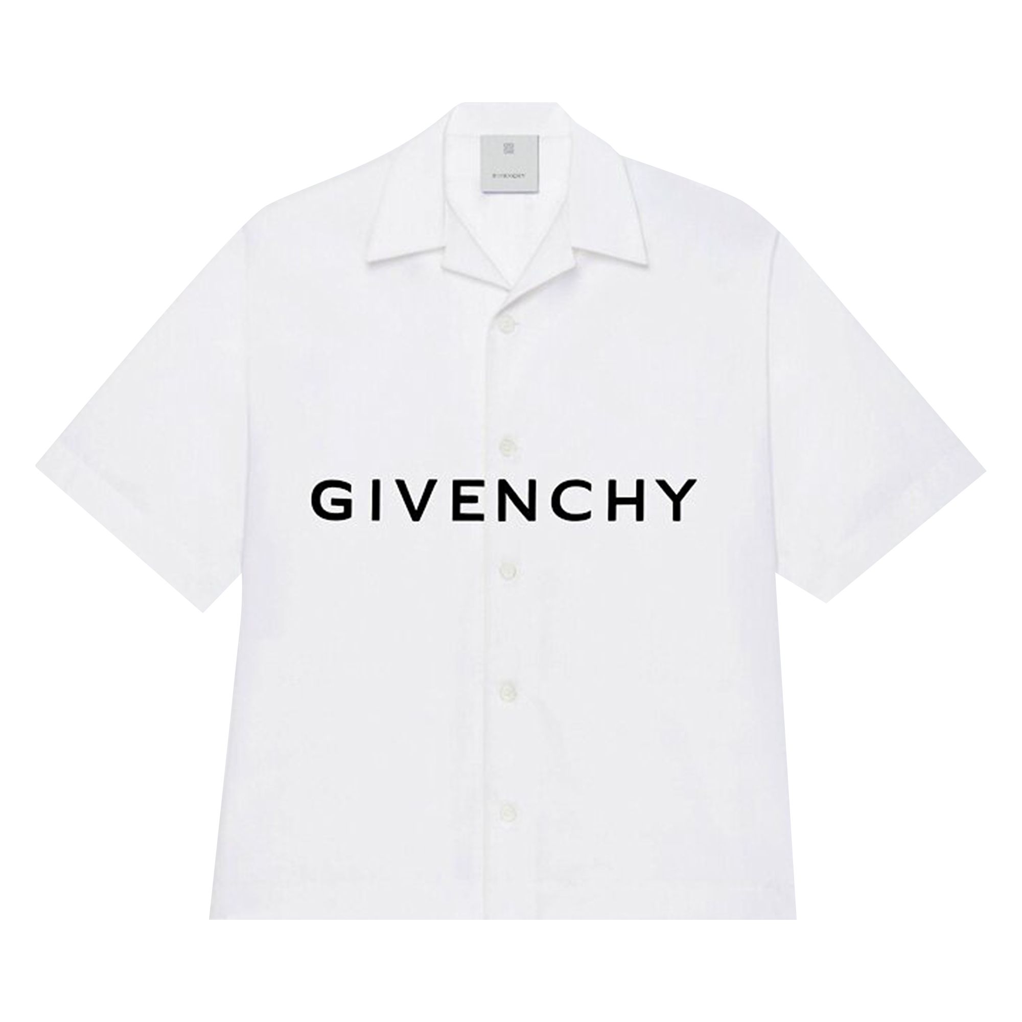 Pre-owned Givenchy Logo Hawaiian Shirt 'white/black' | Men's Size 44