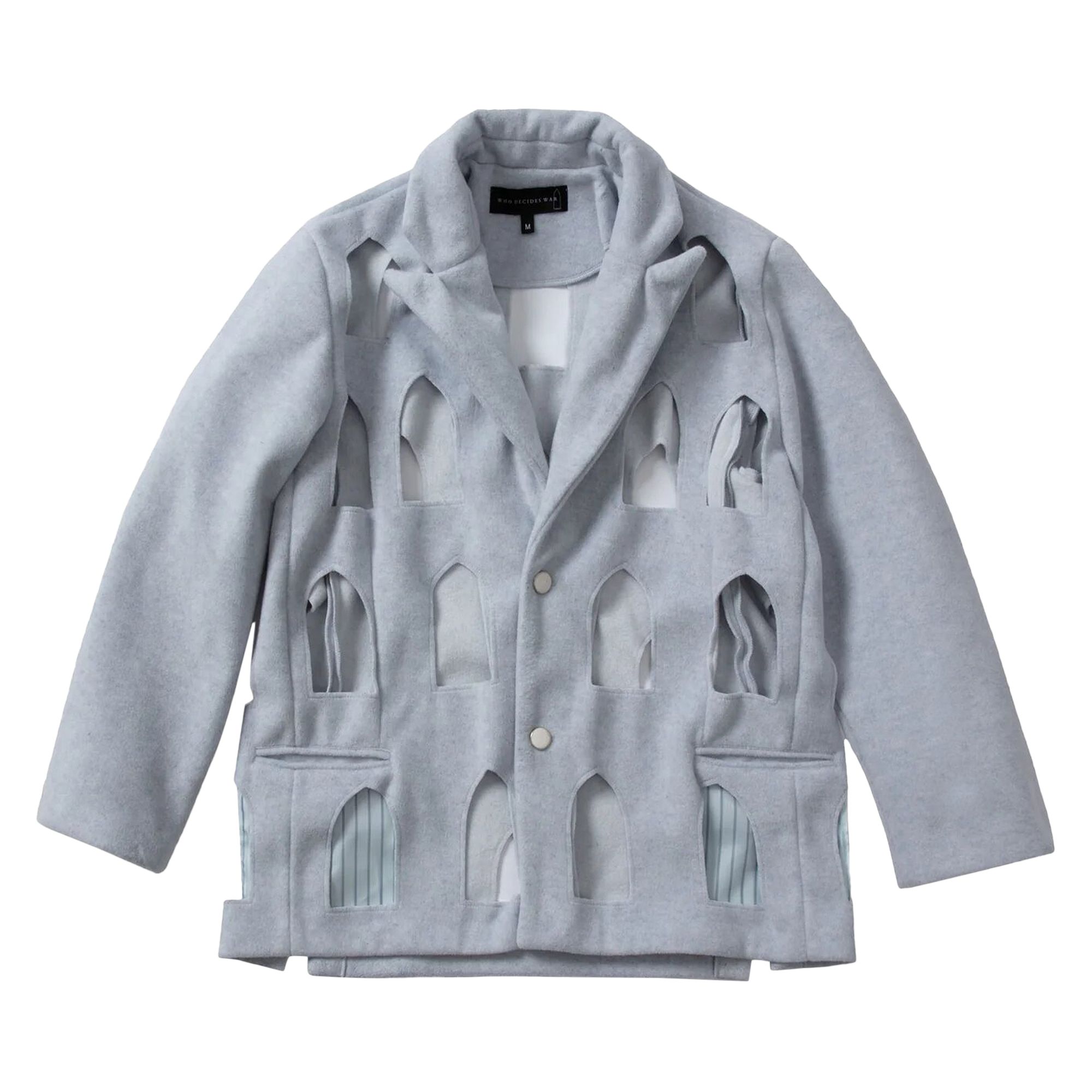 Click to view more detailed imagery on our partner's website Pre-owned Who Decides War Stained Glass Laser Blazer 'grey' | Men's Size L In Gray