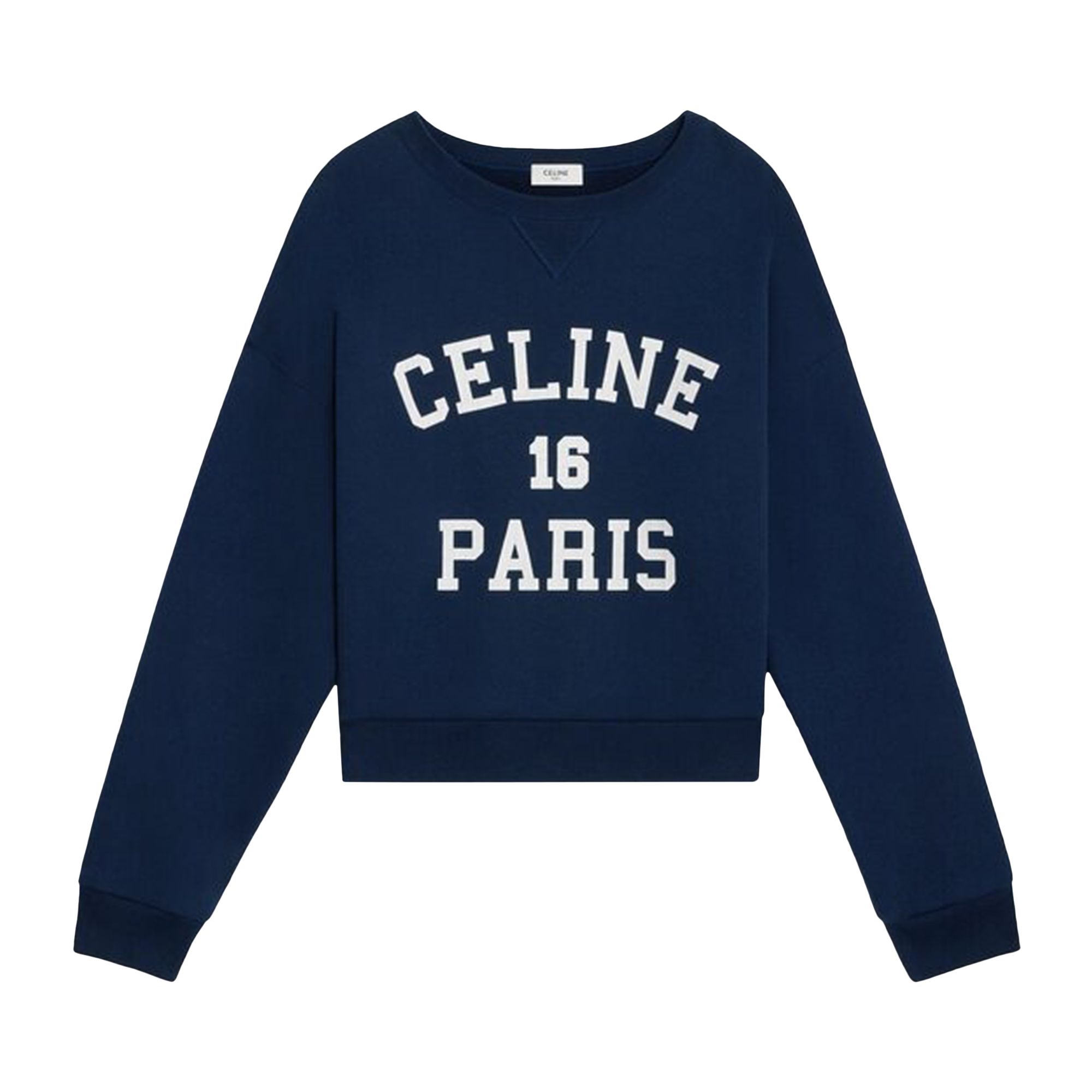 Pre-owned Celine Paris 16 Sweatshirt 'navy/off White' In Blue