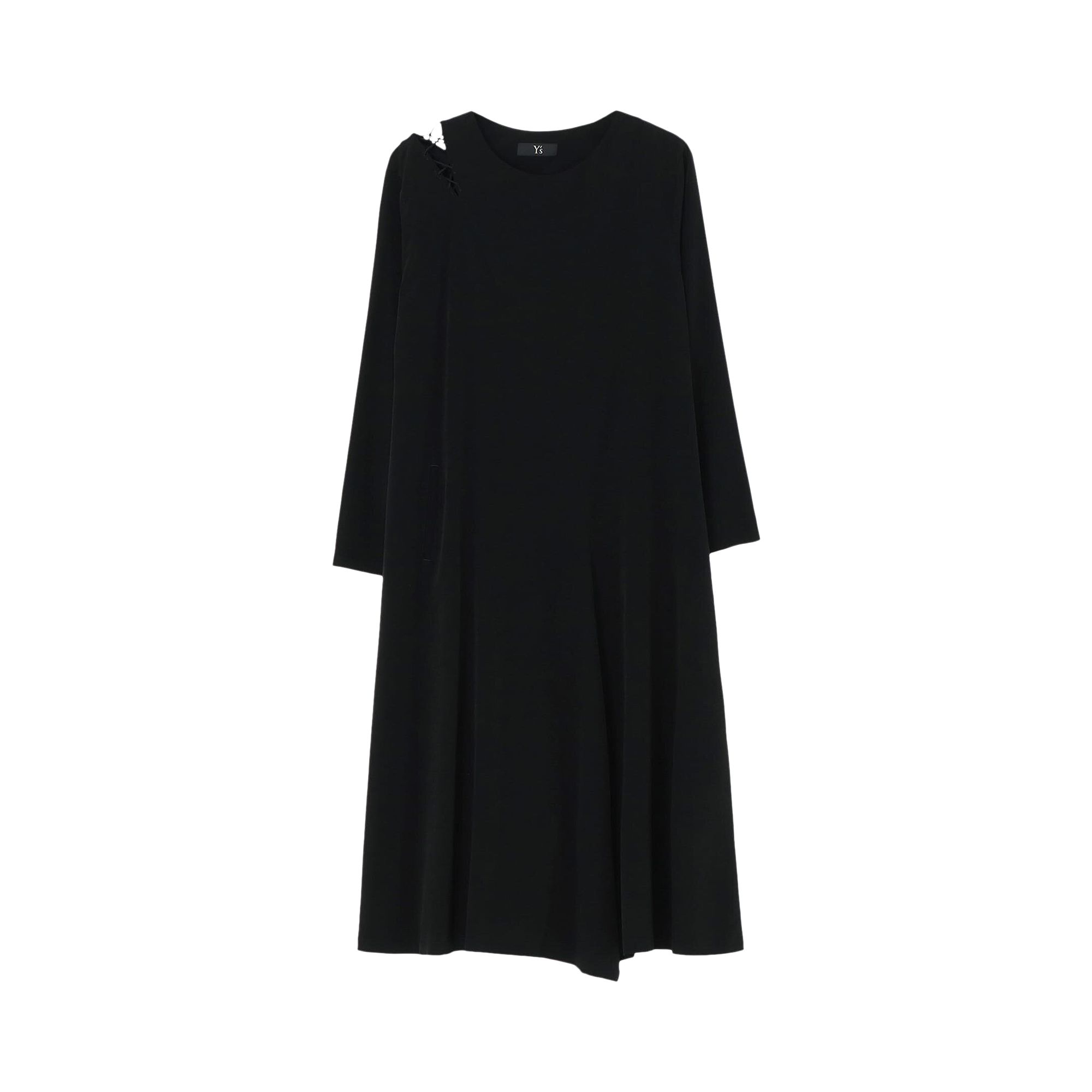 Pre-owned Y's Shoulder Lace Up Dress 'black' | Women's Size 1
