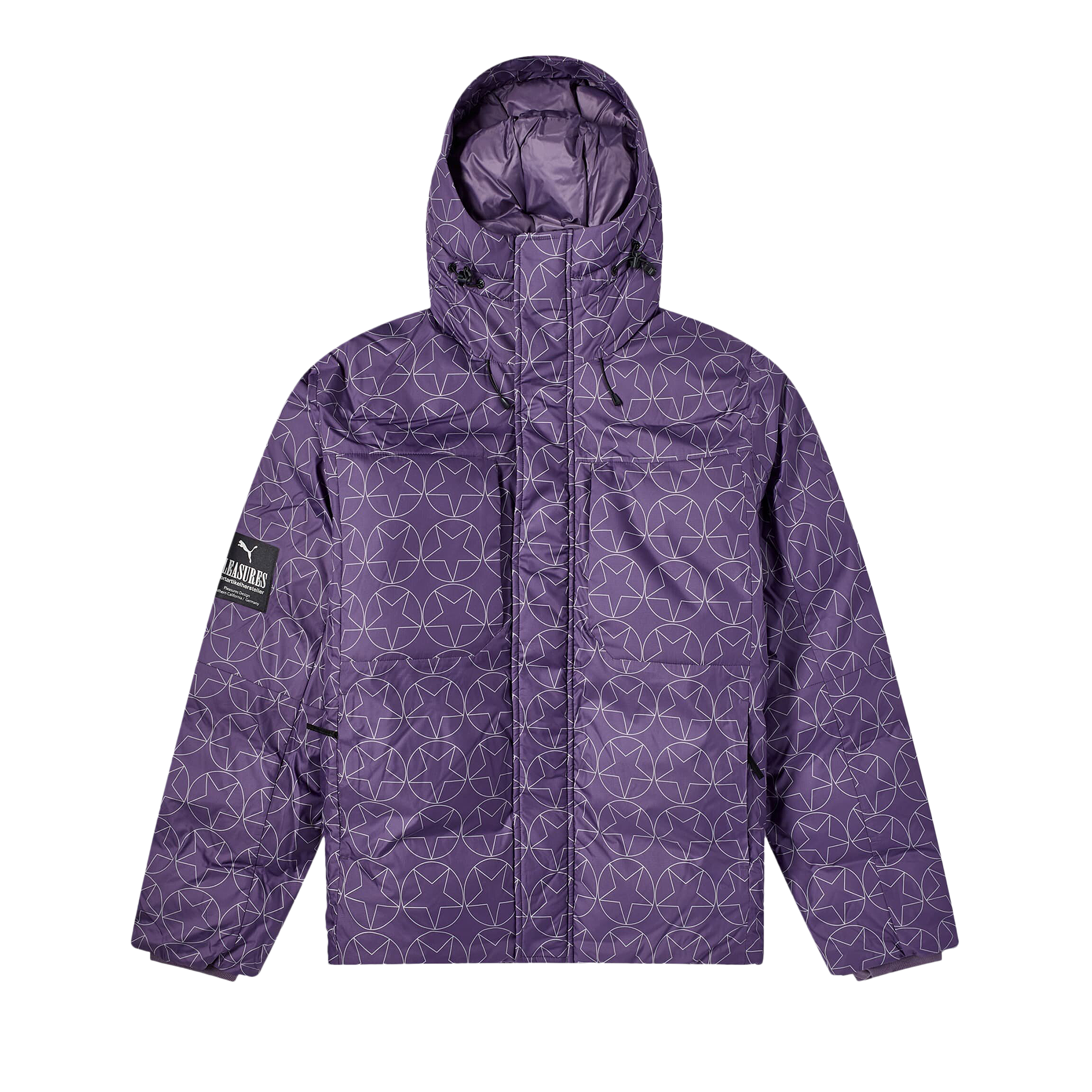 Pre-owned Puma X Pleasures Puffer Jacket 'purple/charcoal' In Multi-color