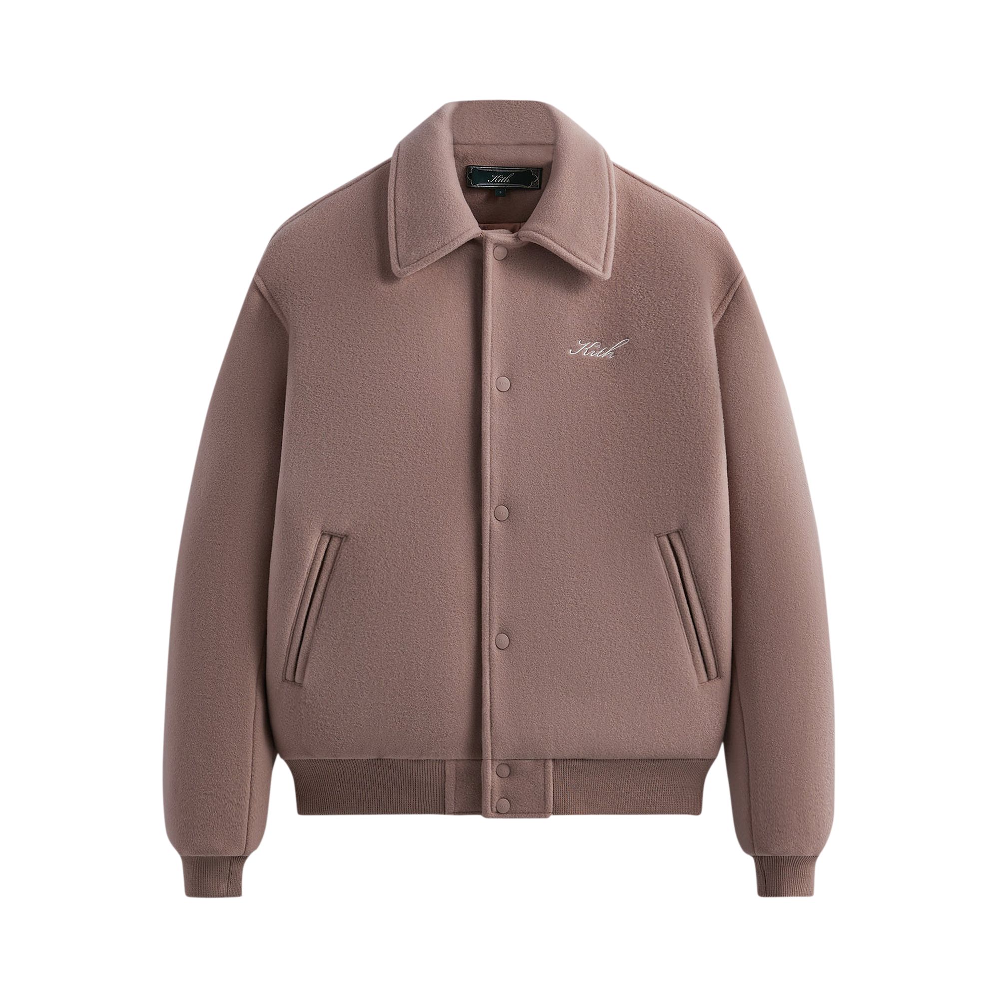 Pre-owned Kith Wool Coaches Jacket 'rose' | Pink | Men's Size Xl