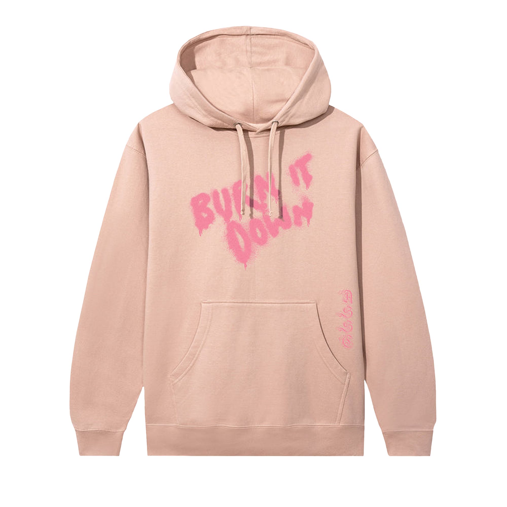Pre-owned Anti Social Social Club X 2 Tone Burn It Down Hoodie 'dusty Pink' | Men's Size L
