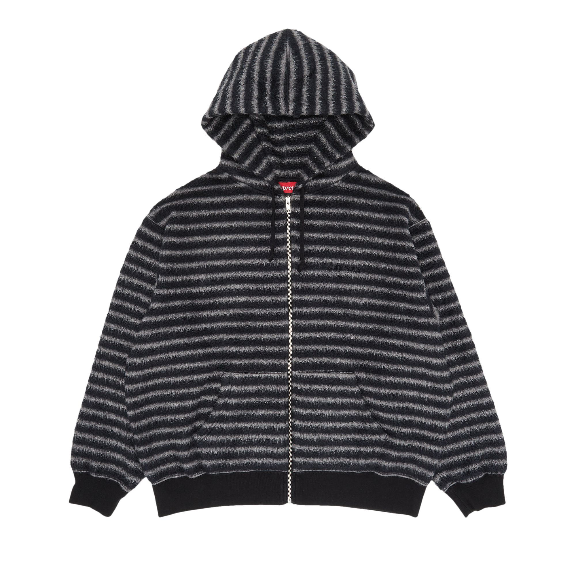 Pre-owned Supreme Brushed Zip Up Hooded Sweatshirt 'black'