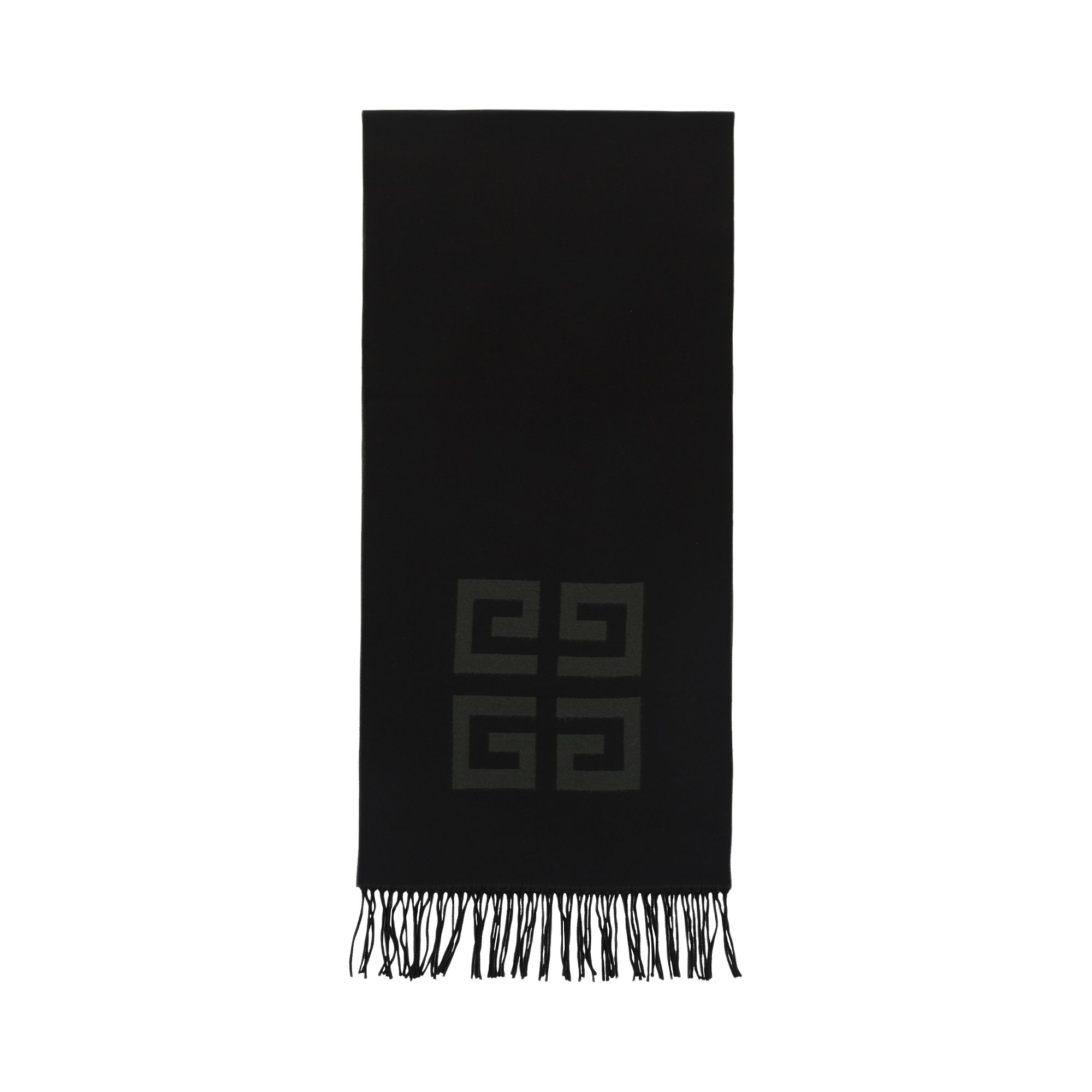 Pre-owned Givenchy Tassel Trim Monogram Scarf 'khaki/black' | Tan | Men's Size Onesize