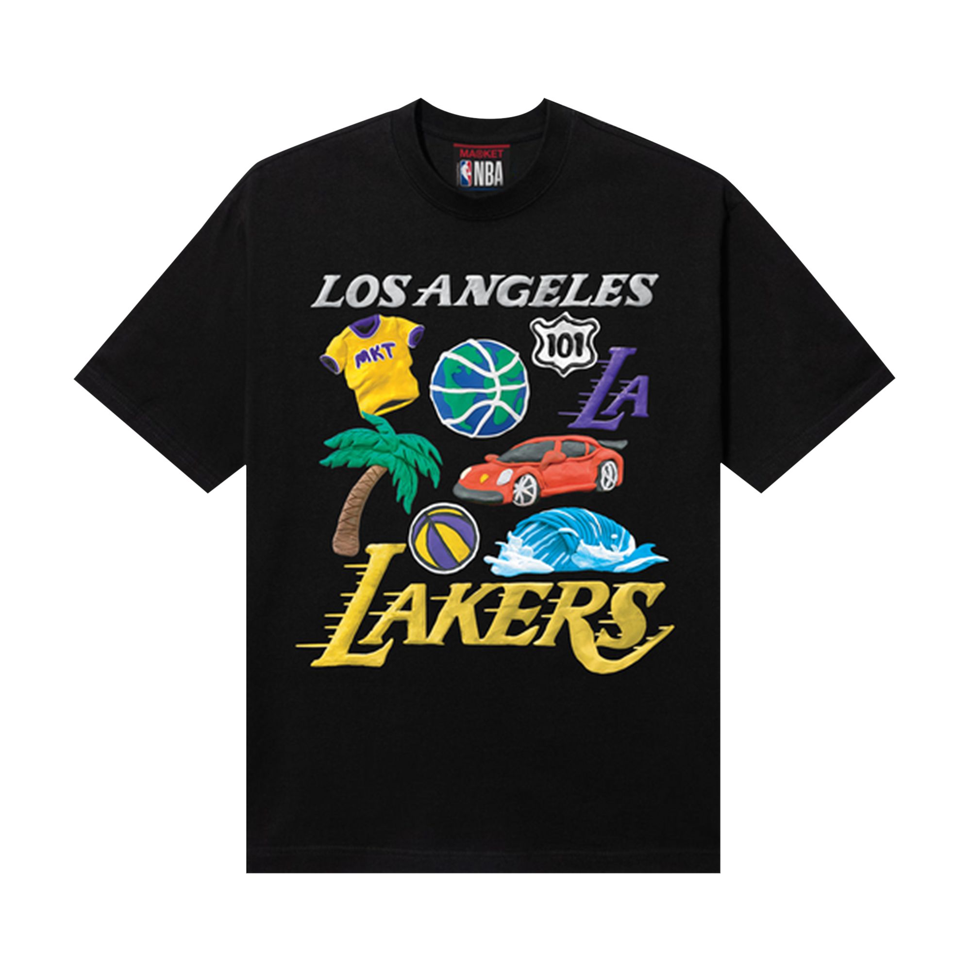 Pre-owned Market X Nba Lakers T-shirt 'black' | Men's Size L