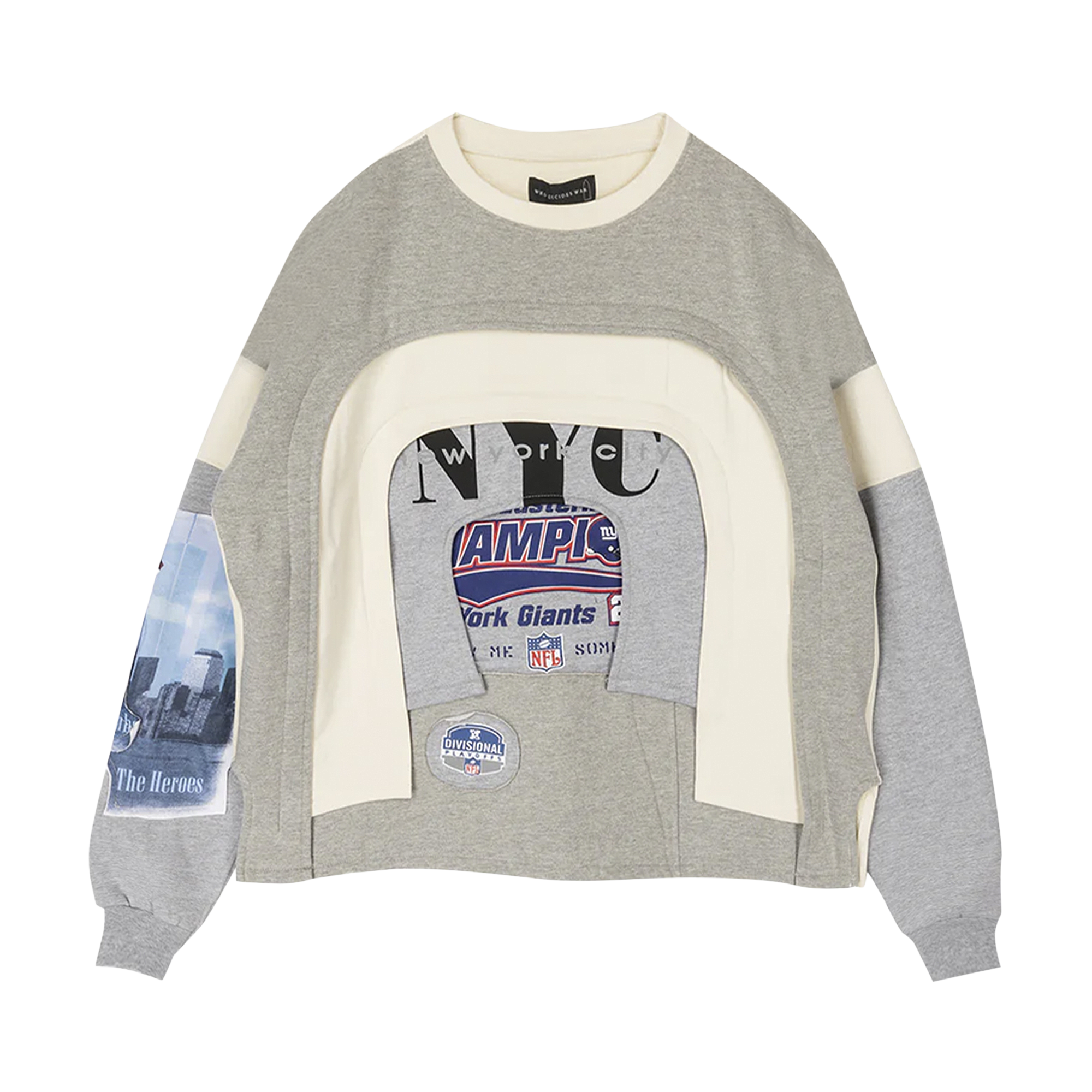 Pre-owned Who Decides War Arched Collage Crewneck Sweater 'multicolor' In Multi-color