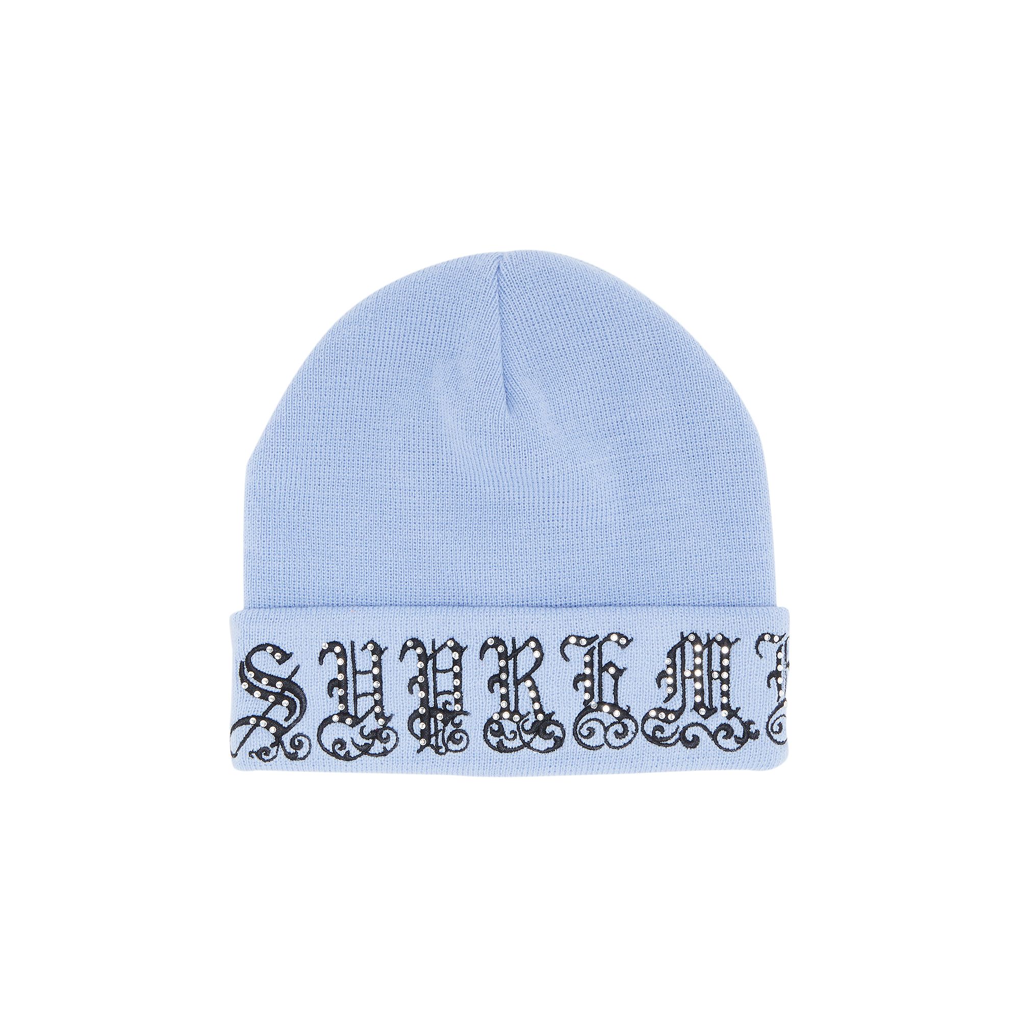Supreme Old English Rhinestone Beanie 'Light Slate' | Blue | Men's Size Onesize