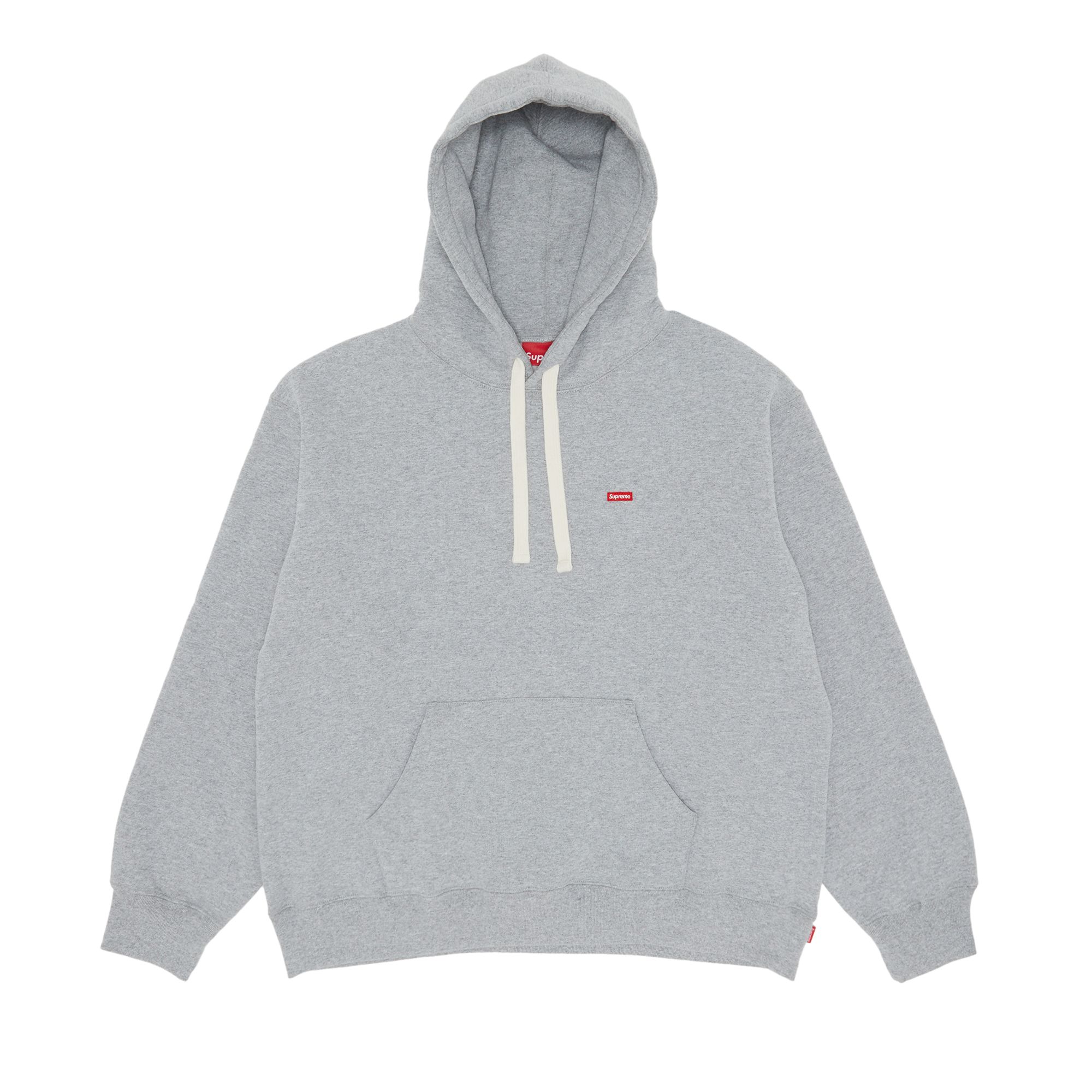 Supreme Small Box Drawcord Hooded Sweatshirt 'Heather Grey' | Men's Size XL