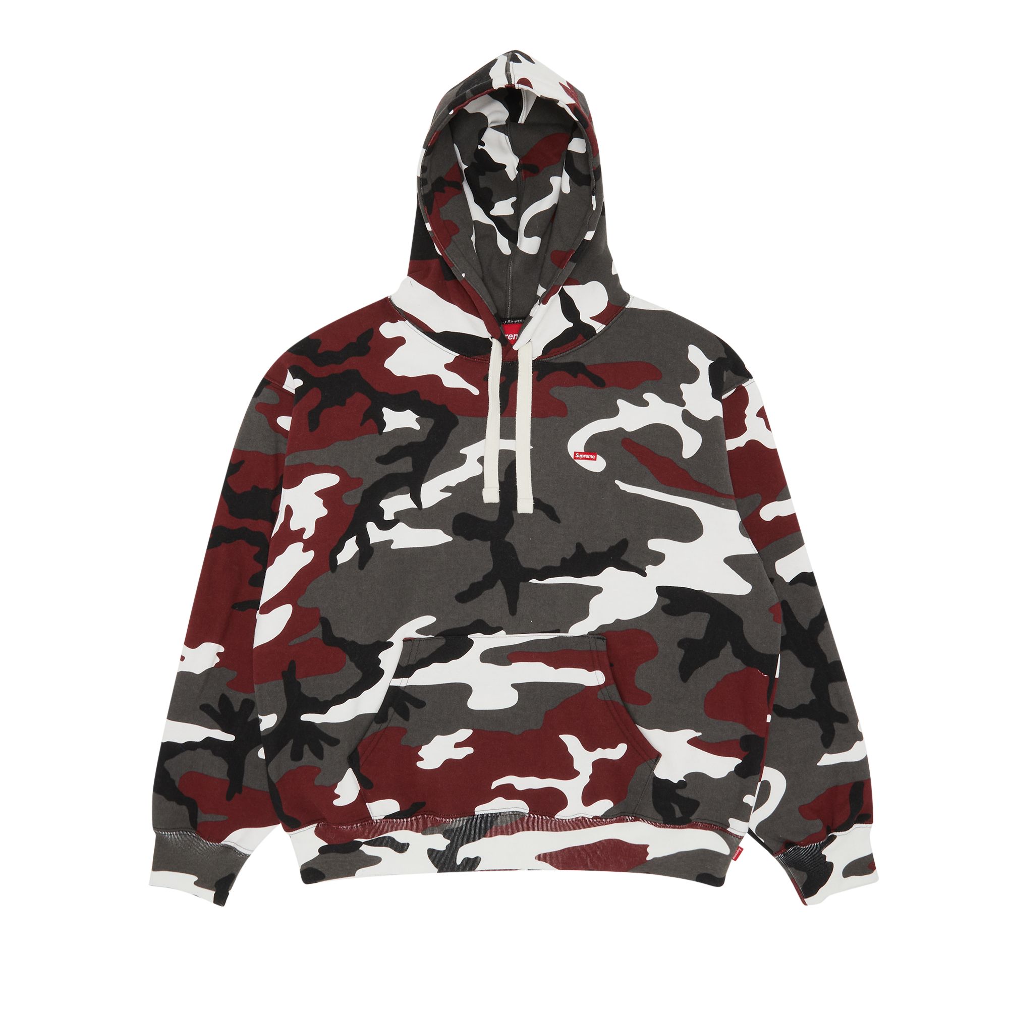 Supreme Small Box Drawcord Hooded Sweatshirt 'Red Camo' | Men's Size XL
