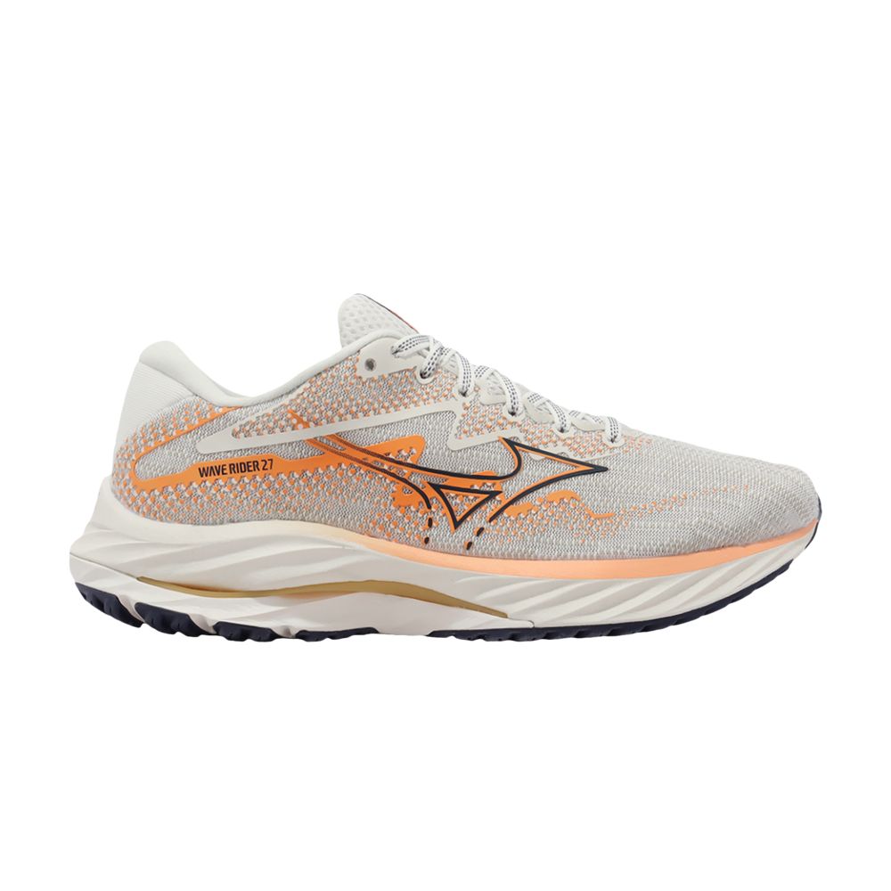 Pre-owned Mizuno Wmns Wave Rider 27 'snow White Coral Reef' In Grey