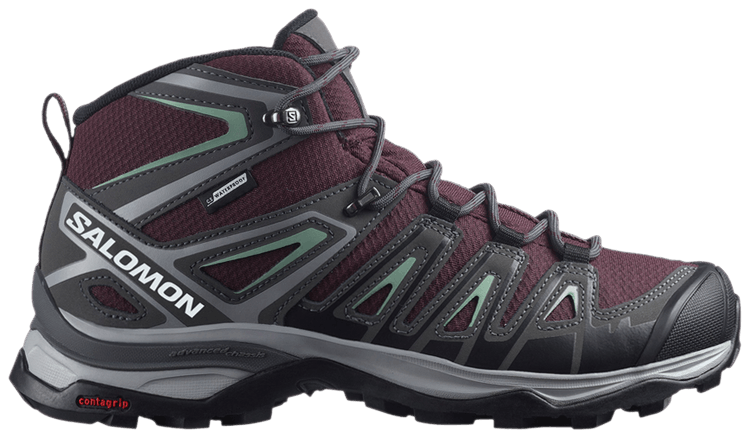 Salomon Wmns X Ultra Pioneer Mid CSWP Wine Tasting Granite Green