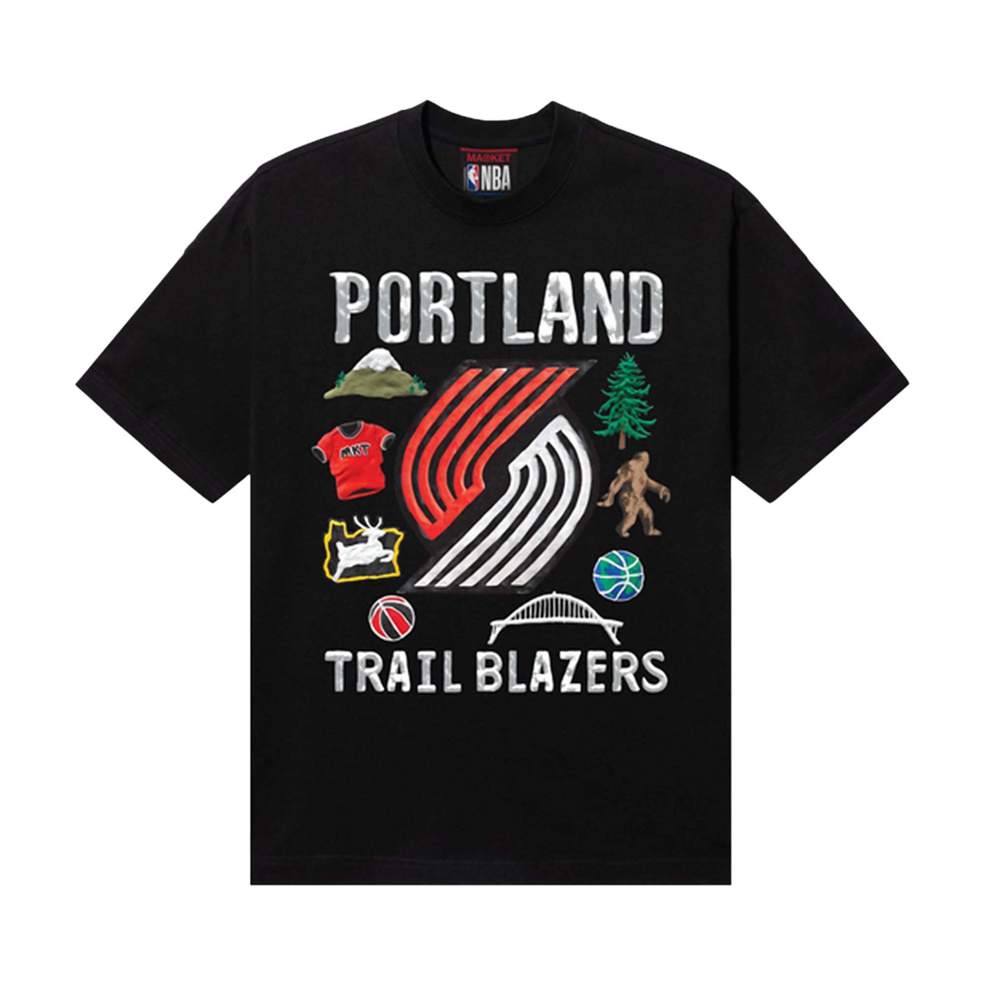 Pre-owned Market X Nba Trail Blazers T-shirt 'black' | Men's Size M