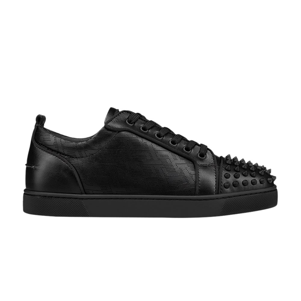 Pre-owned Christian Louboutin Louis Junior Spikes Orlato Flat 'black Cl Pattern' | Men's S