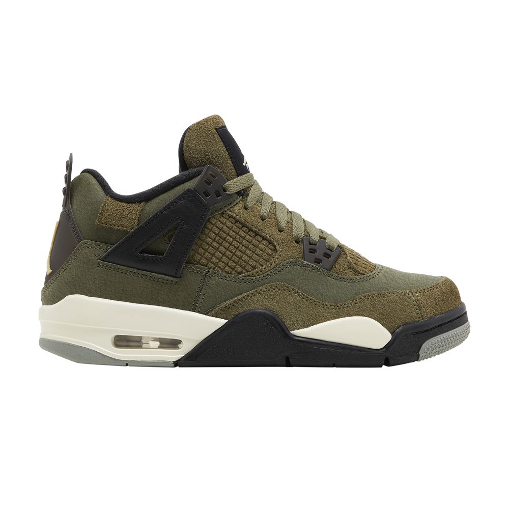 Pre-owned Air Jordan 4 Retro Se Craft Gs 'olive' | Green | Kid's Size 5.5