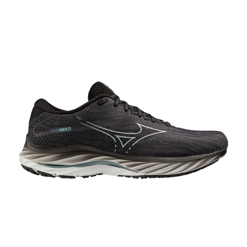 Mizuno Wave Rider 27 2E Wide 'Ebony Illusion Blue' | Grey | Men's Size 7.5 - 411417-EYIB