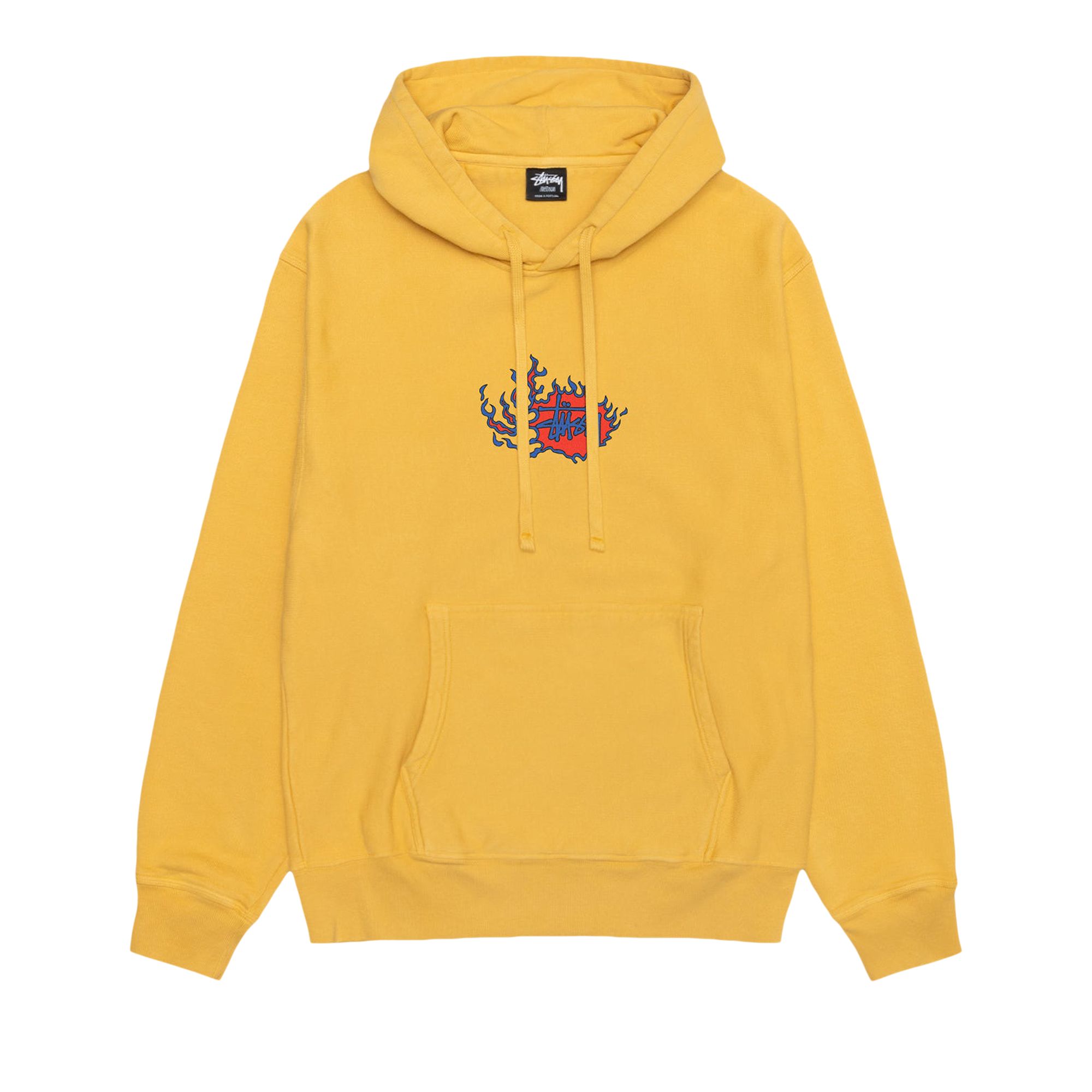 Stussy Pigment Dyed Mosaic Dragon Hoodie 'Honey' | Yellow | Men's Size XL