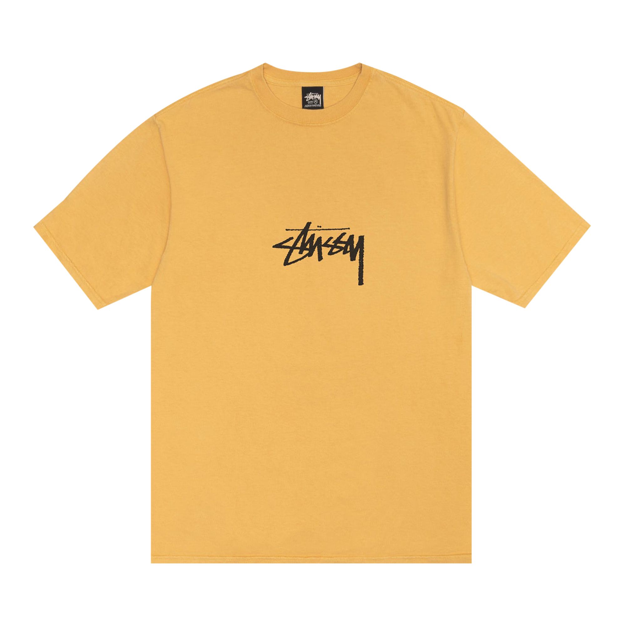 Stussy Pigment Dyed Small Stock Tee 'Honey' | Yellow | Men's Size L