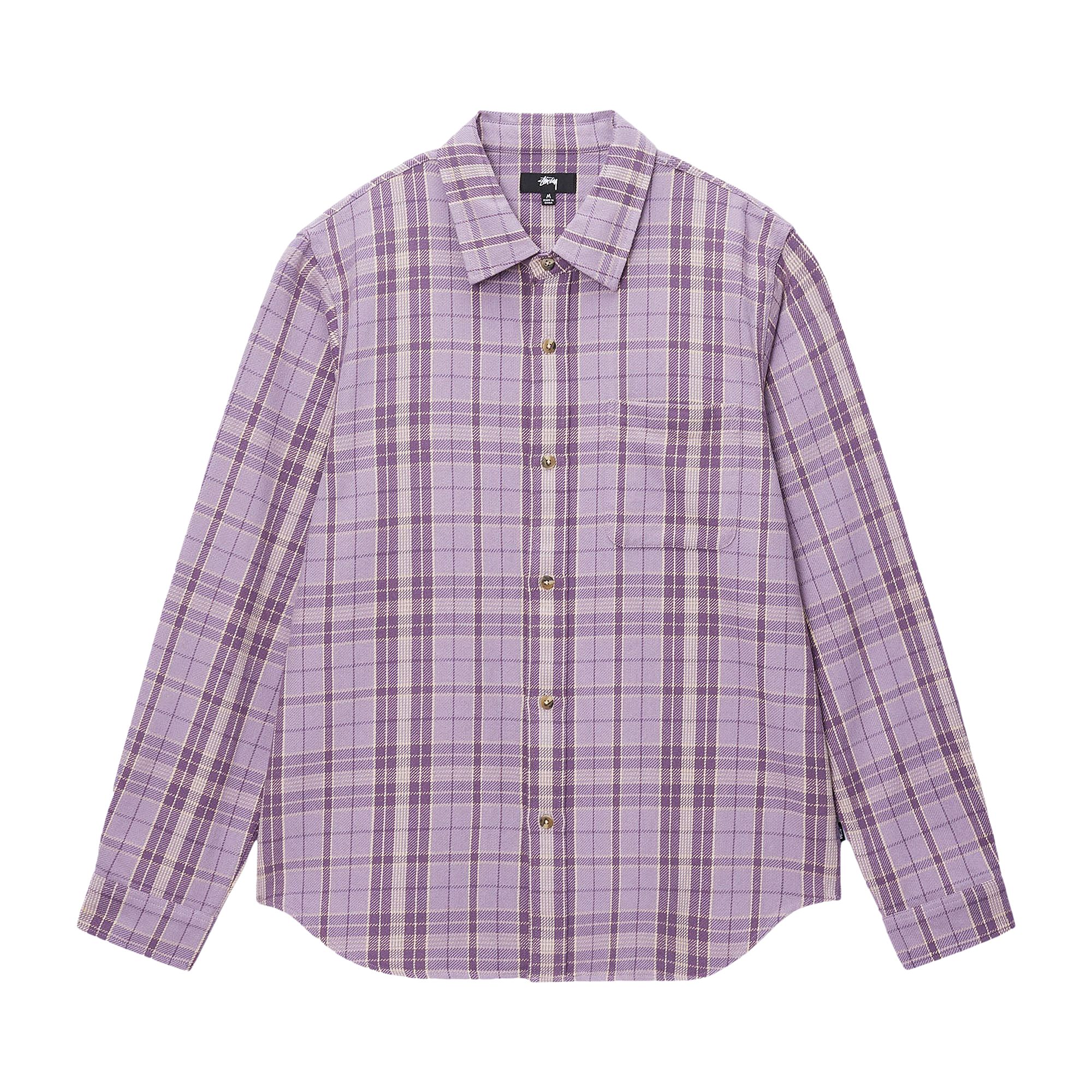 Stussy Stones Plaid Shirt 'Lavender' | Purple | Men's Size XL