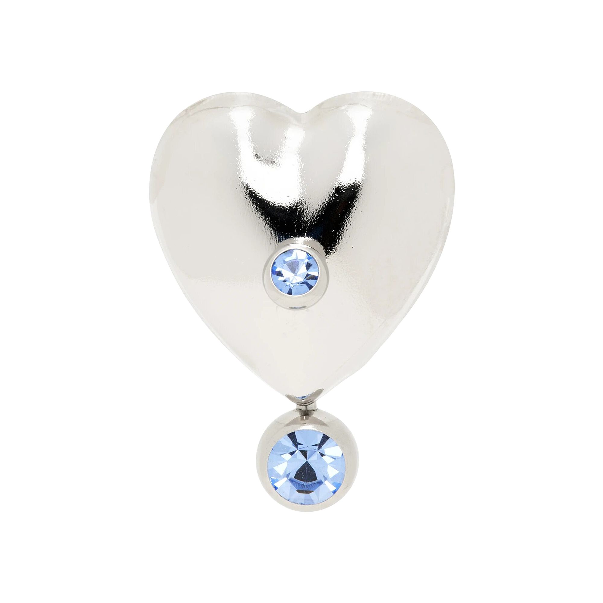 Pre-owned Eliou Éliou Max Single Earring 'silver/denim Blue' | Women's Size Onesize