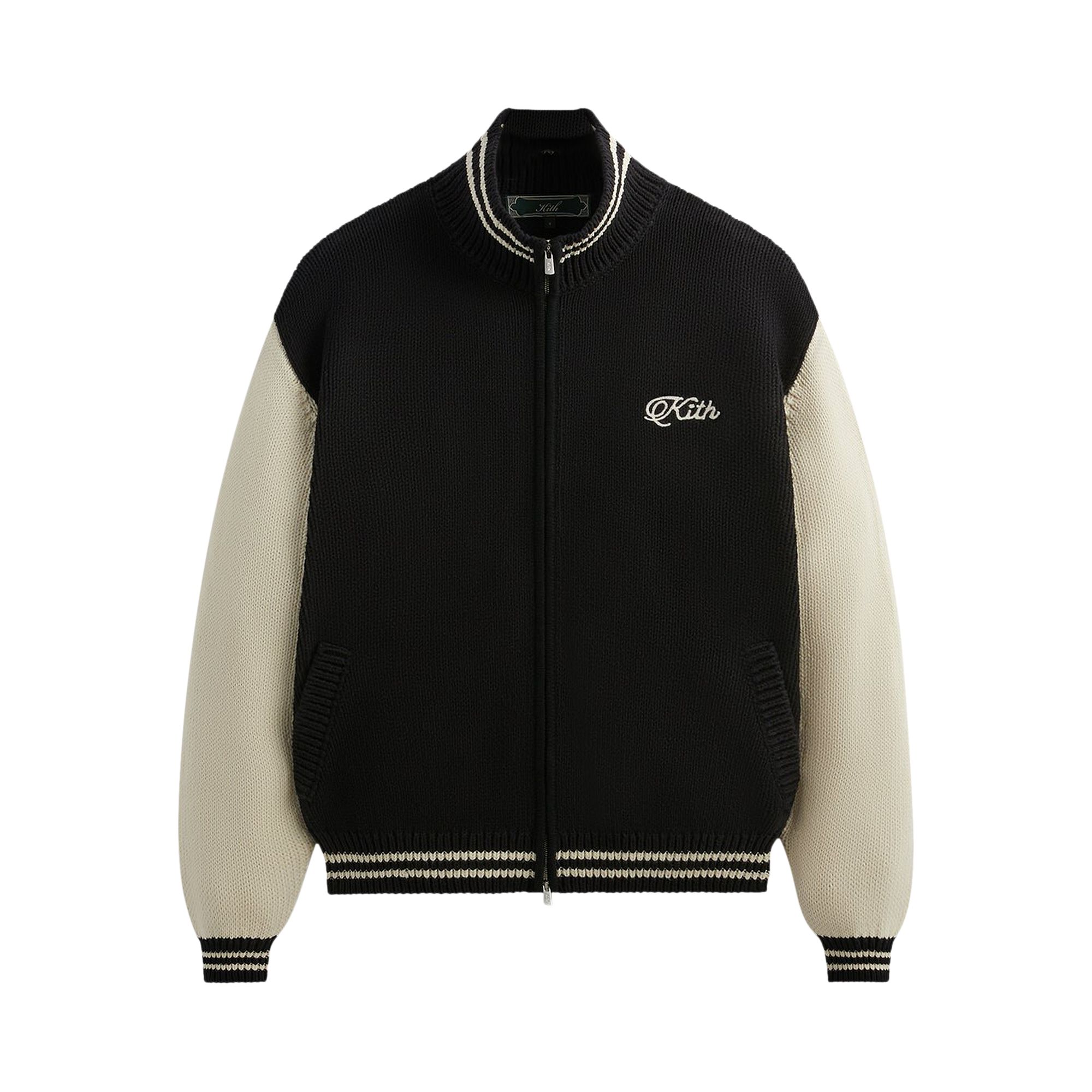 Kith Wyona Full Zip Varisity Sweater 'Black' | Men's Size XL
