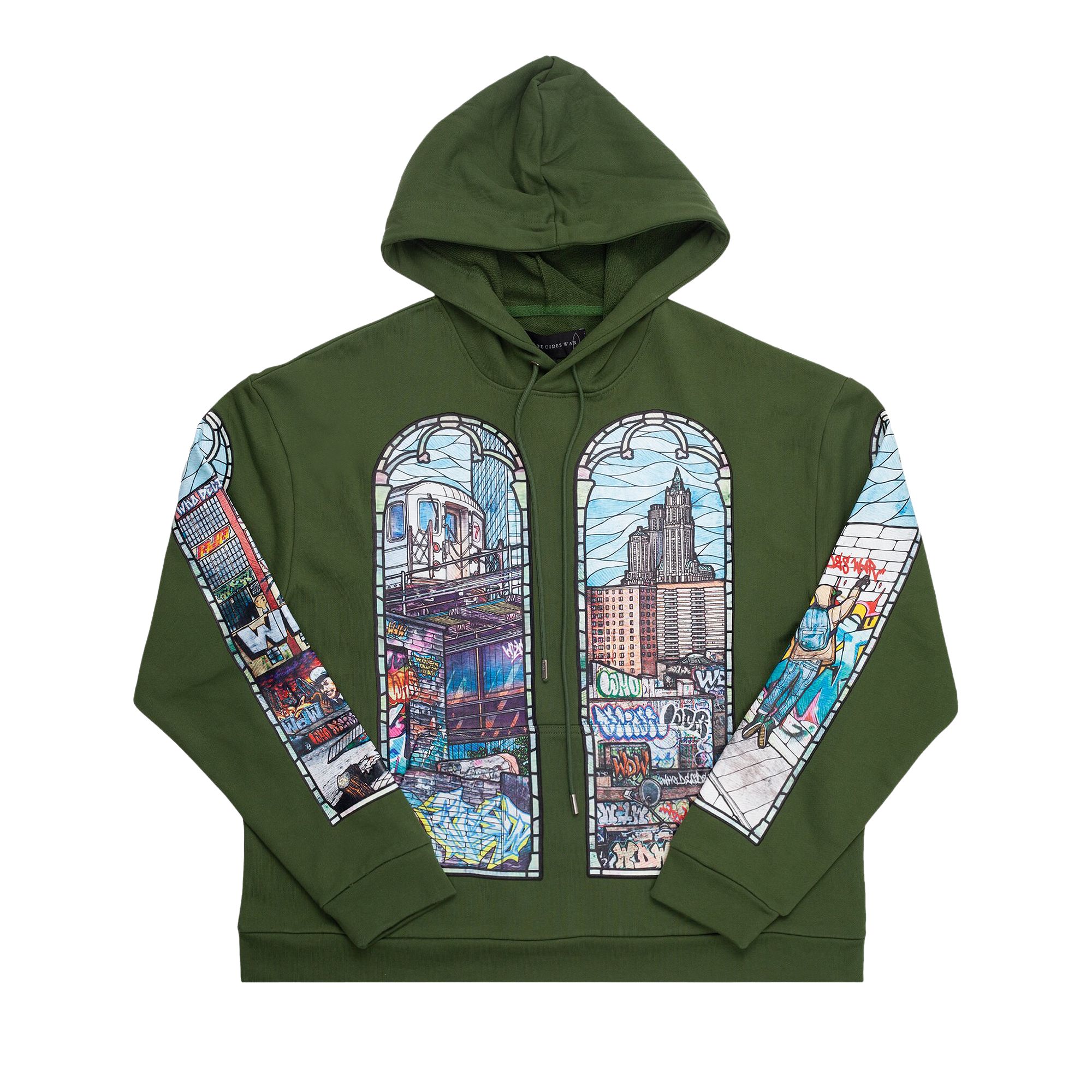 Pre-owned Who Decides War Politics As Usual Hooded Sweatshirt 'emerald' | Green | Men's Size M